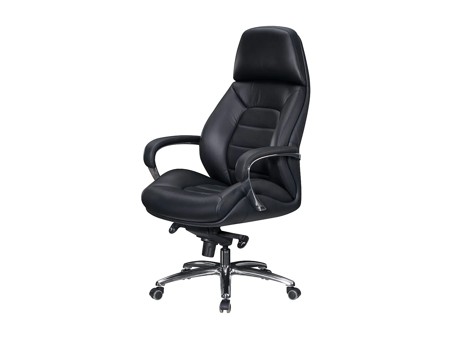 housse de chaise de bureau design en cuir véritable noir