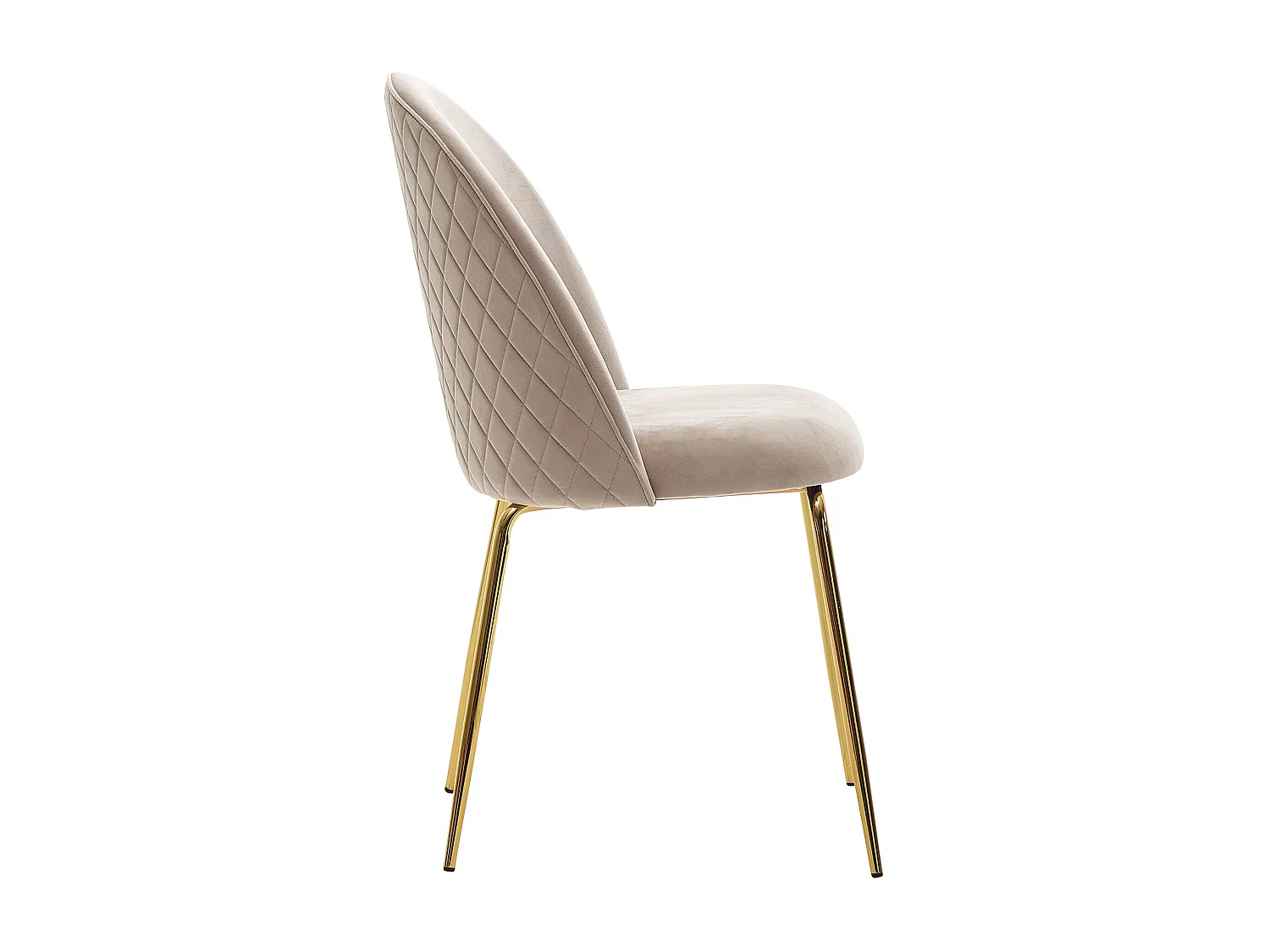 design eetkamerstoel set van 2 velours beige gestoffeerd