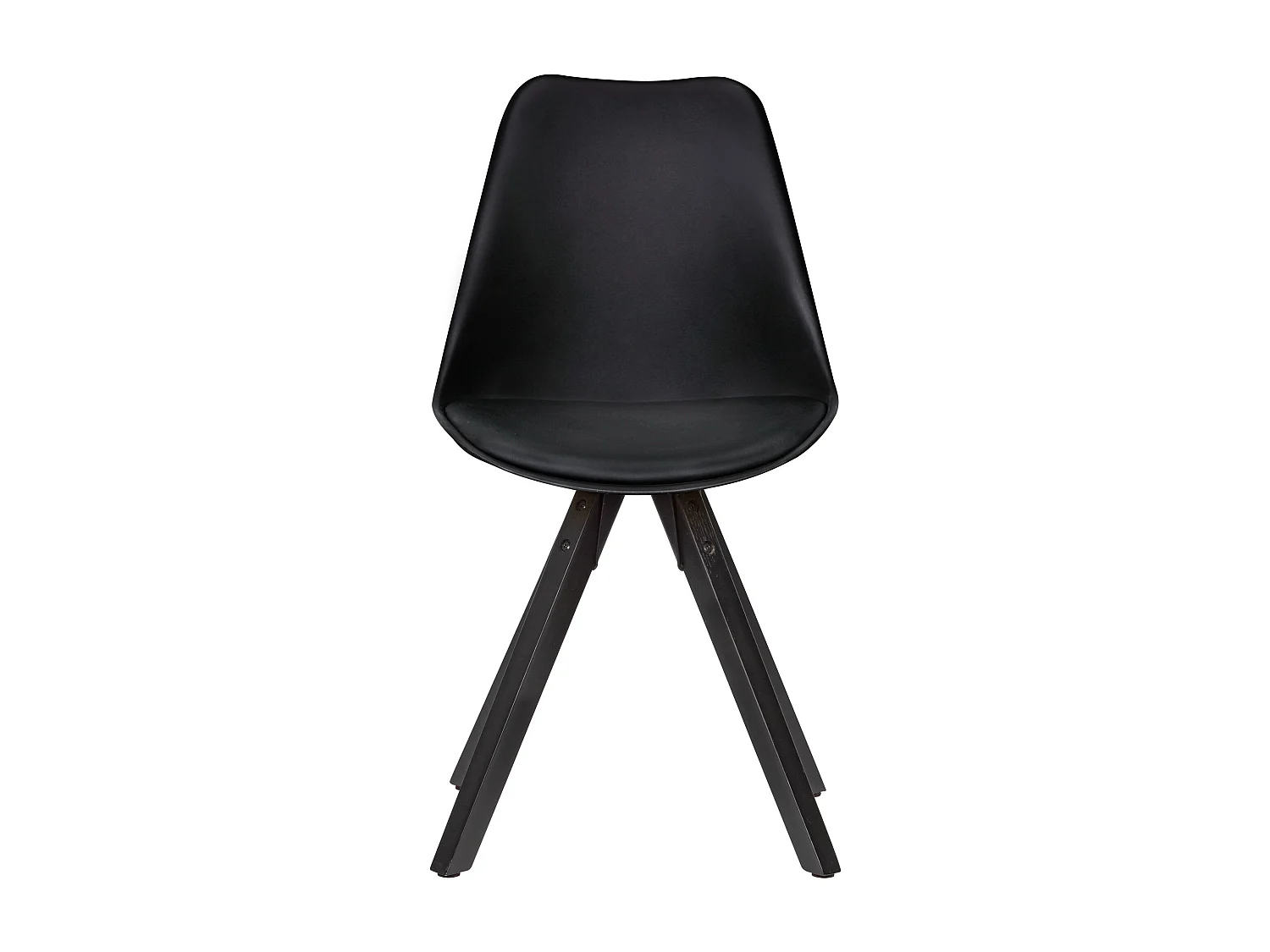 Set van 2 retro eetkamerstoelen zwart met zwarte poten |