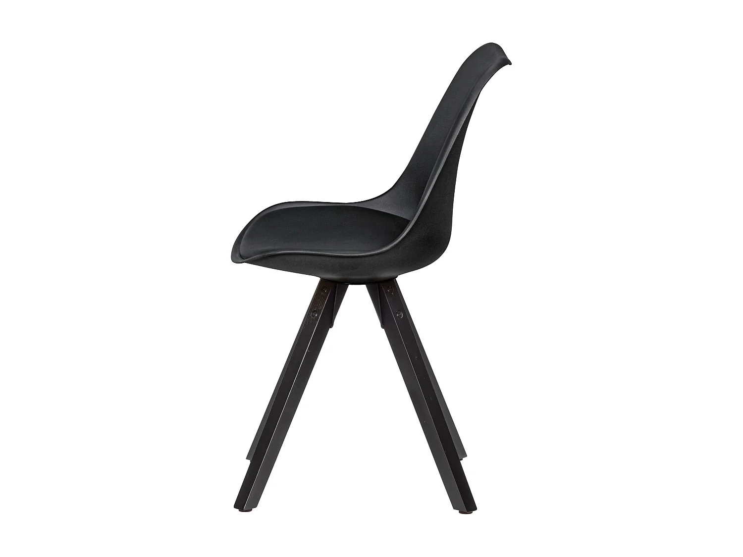 Set van 2 retro eetkamerstoelen zwart met zwarte poten |