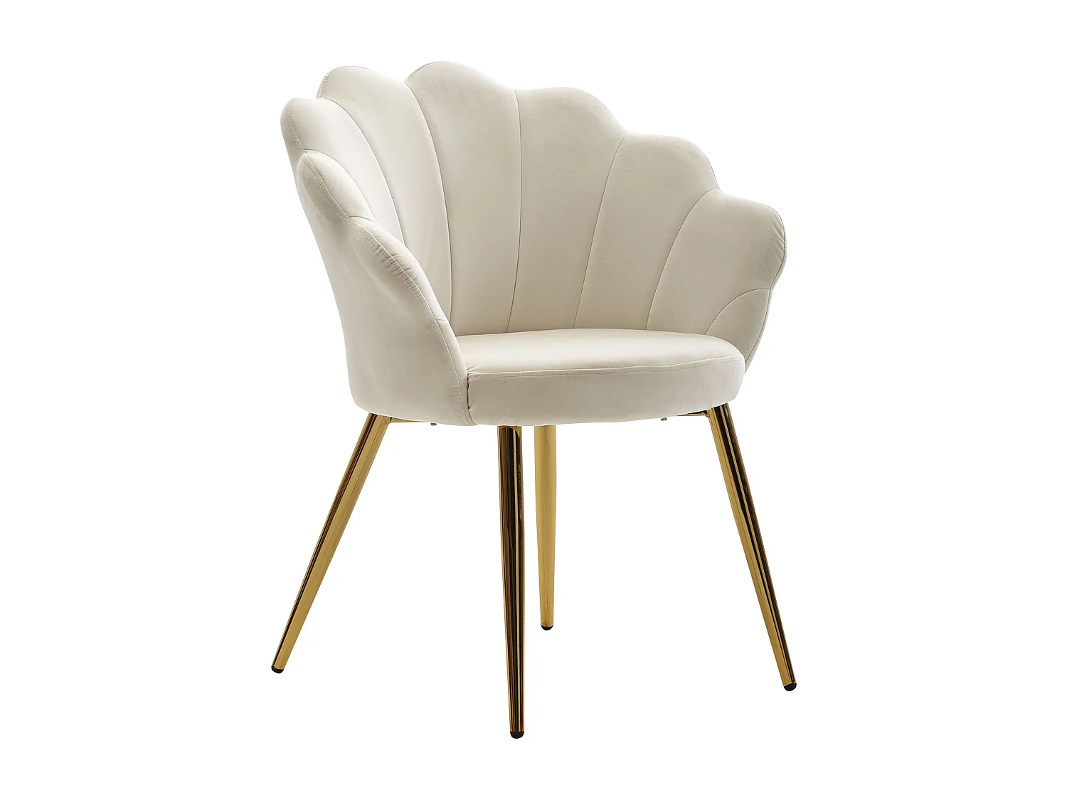 chaise de salle à manger tulipe velours blanc tapissé |