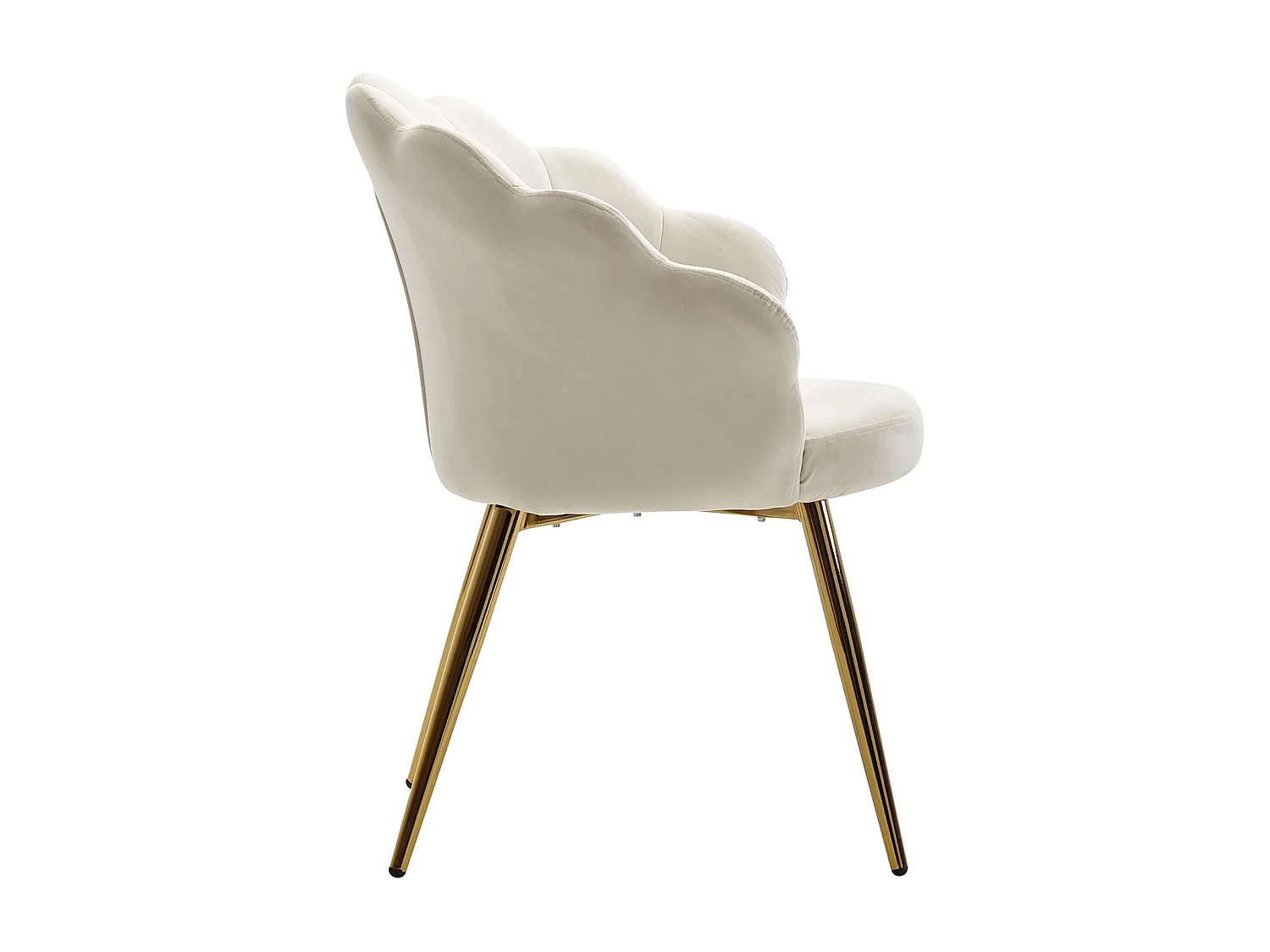 chaise de salle à manger tulipe velours blanc tapissé |