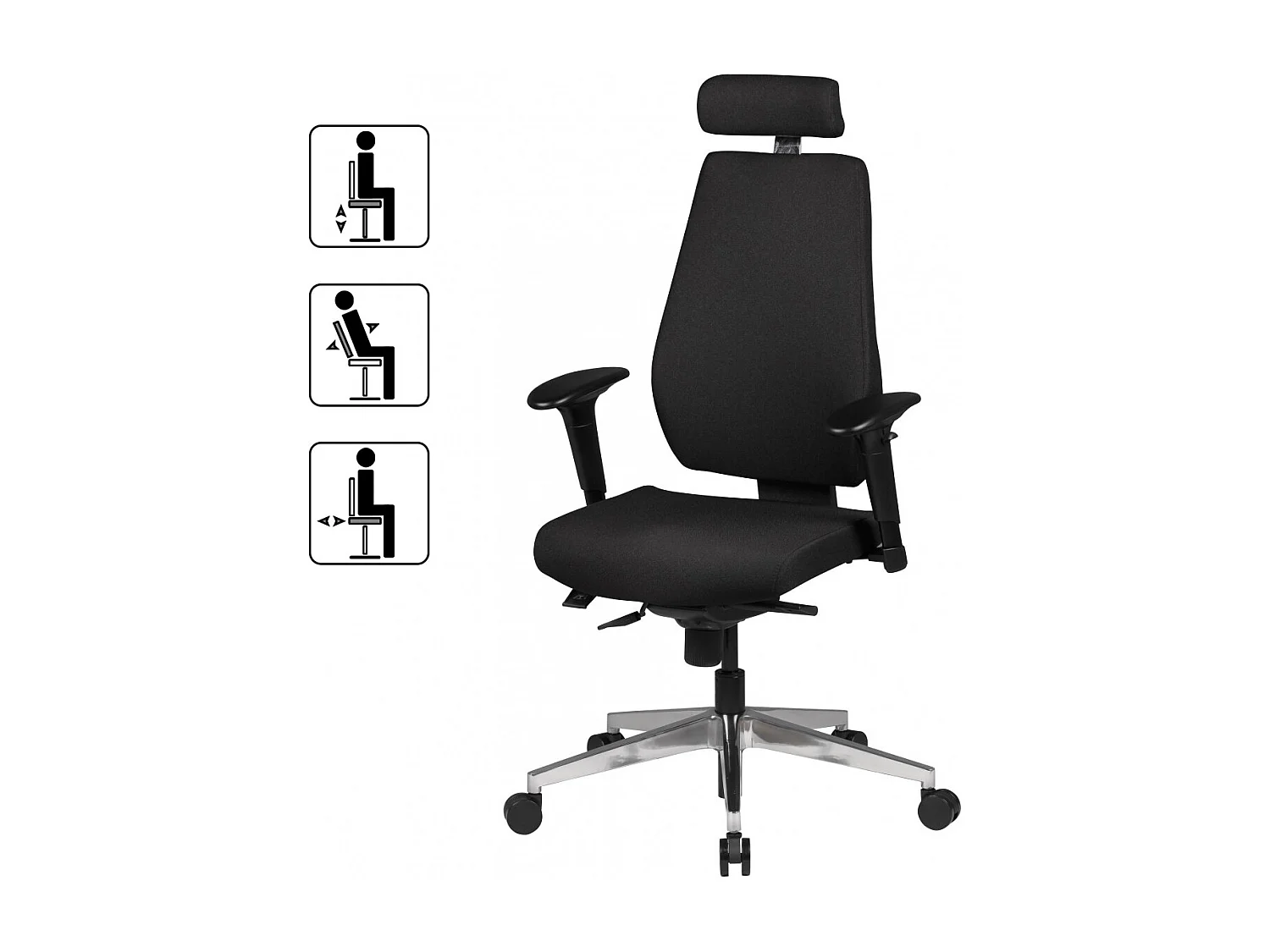 Chaise SPM1.279 Chaise de Bureau Tissu Noir Chaise de