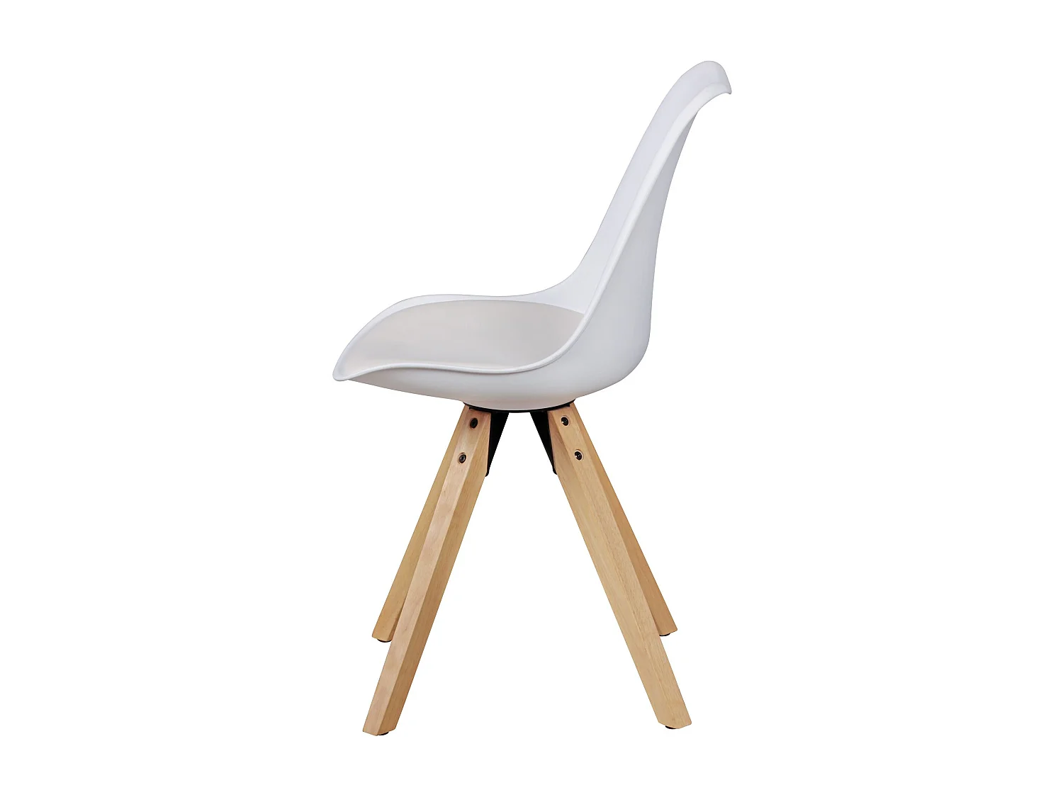 Lot de 2 chaises de salle à manger rétro LIMA blanches,