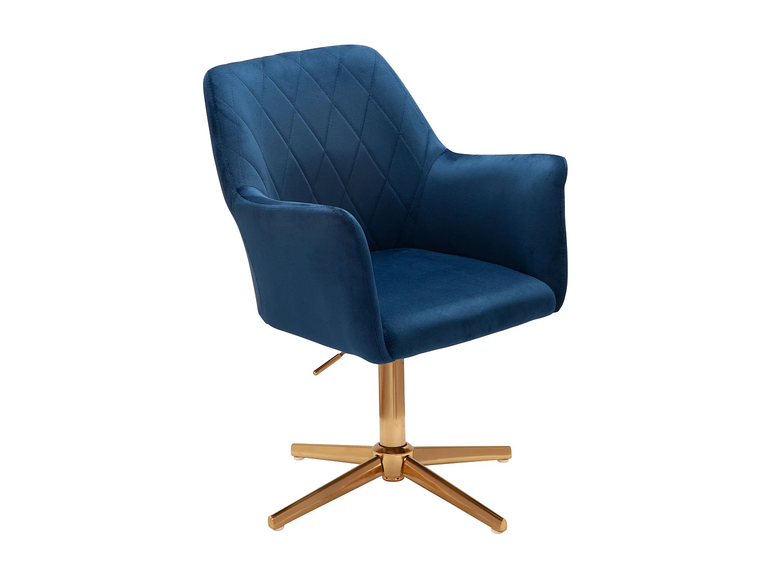 bureaustoel donkerblauw velvet design draaifauteuil met