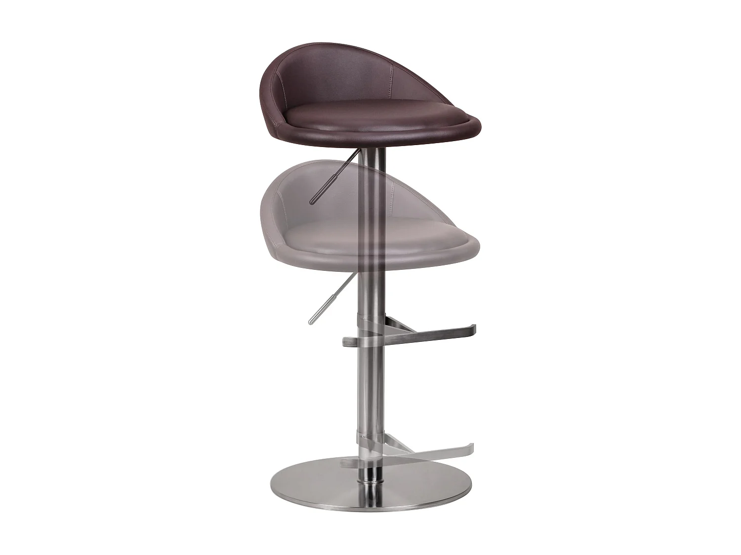acier inoxydable durable M1 Barstool brun chaise