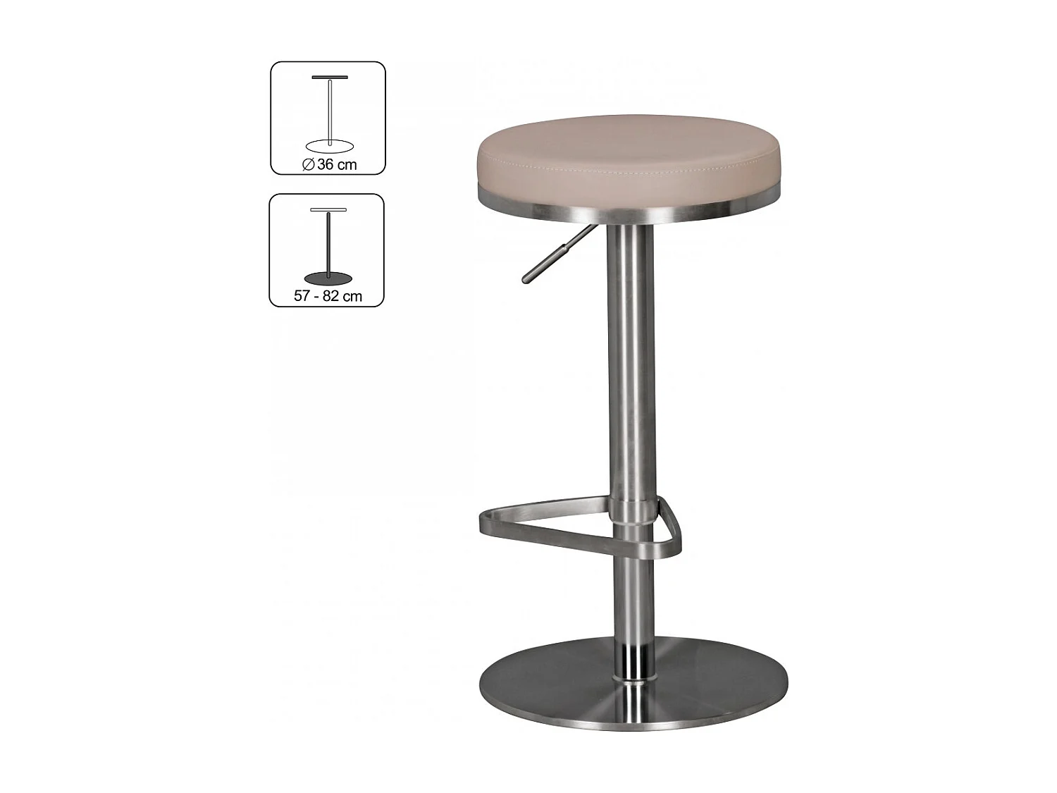 chaise taupe en acier durable de barstool M7 tabouret
