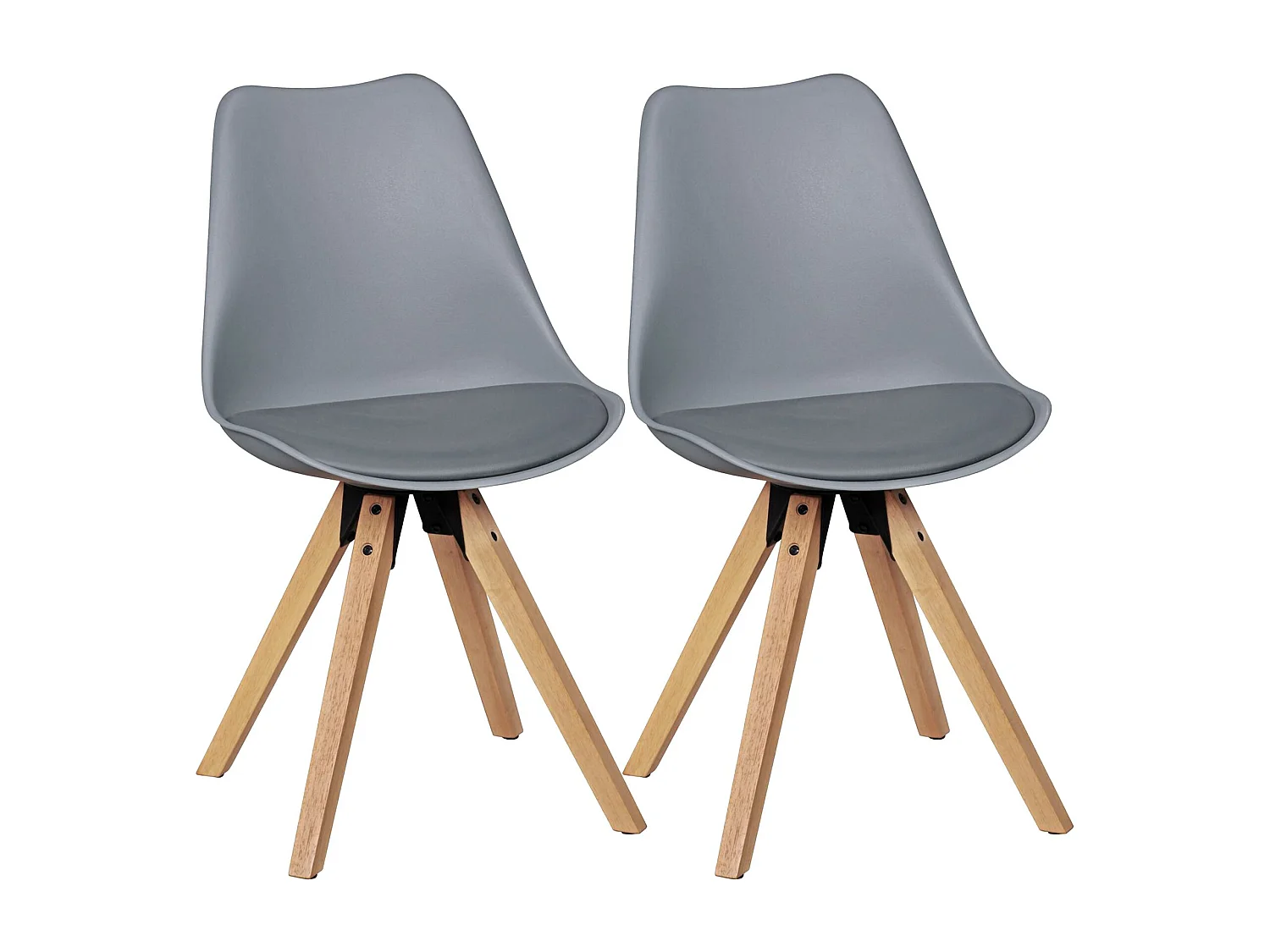 Set van 2 Retro Dining chair grijs | Scandinavian