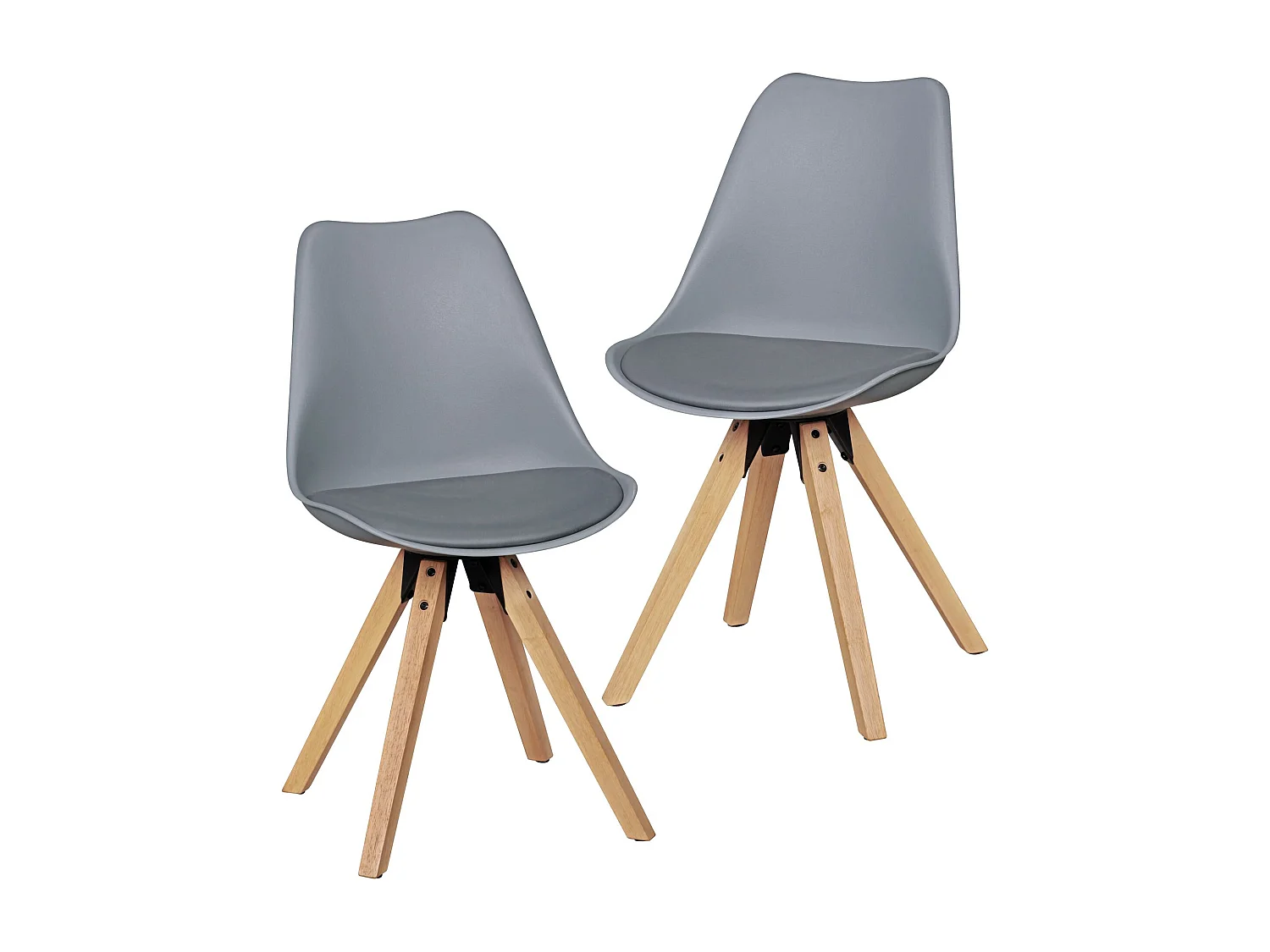 Set van 2 Retro Dining chair grijs | Scandinavian