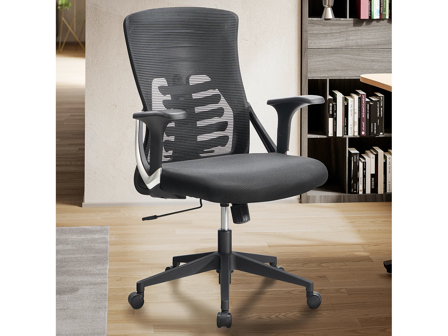 Chaise de Bureau Tissu Noir Fauteuil Bureau Design