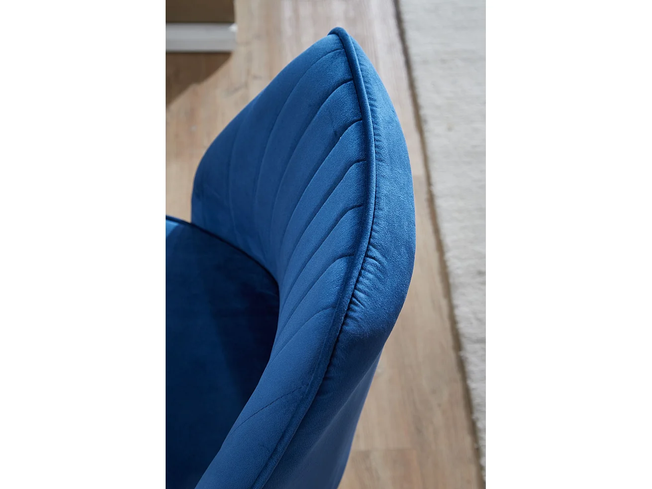 bureaustoel donkerblauw velvet design draaifauteuil met