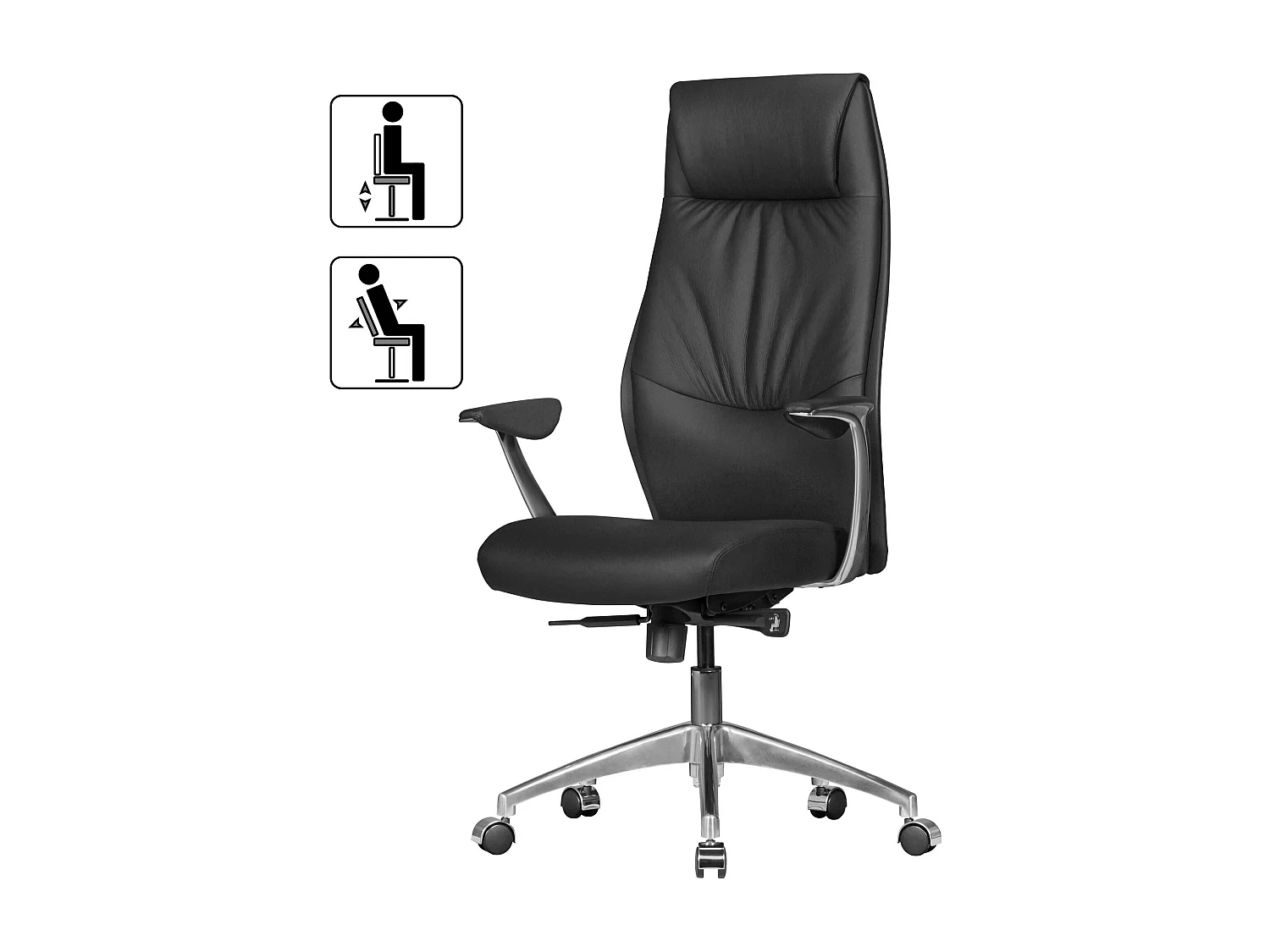 chaise de bureau en cuir véritable noir chaise de bureau