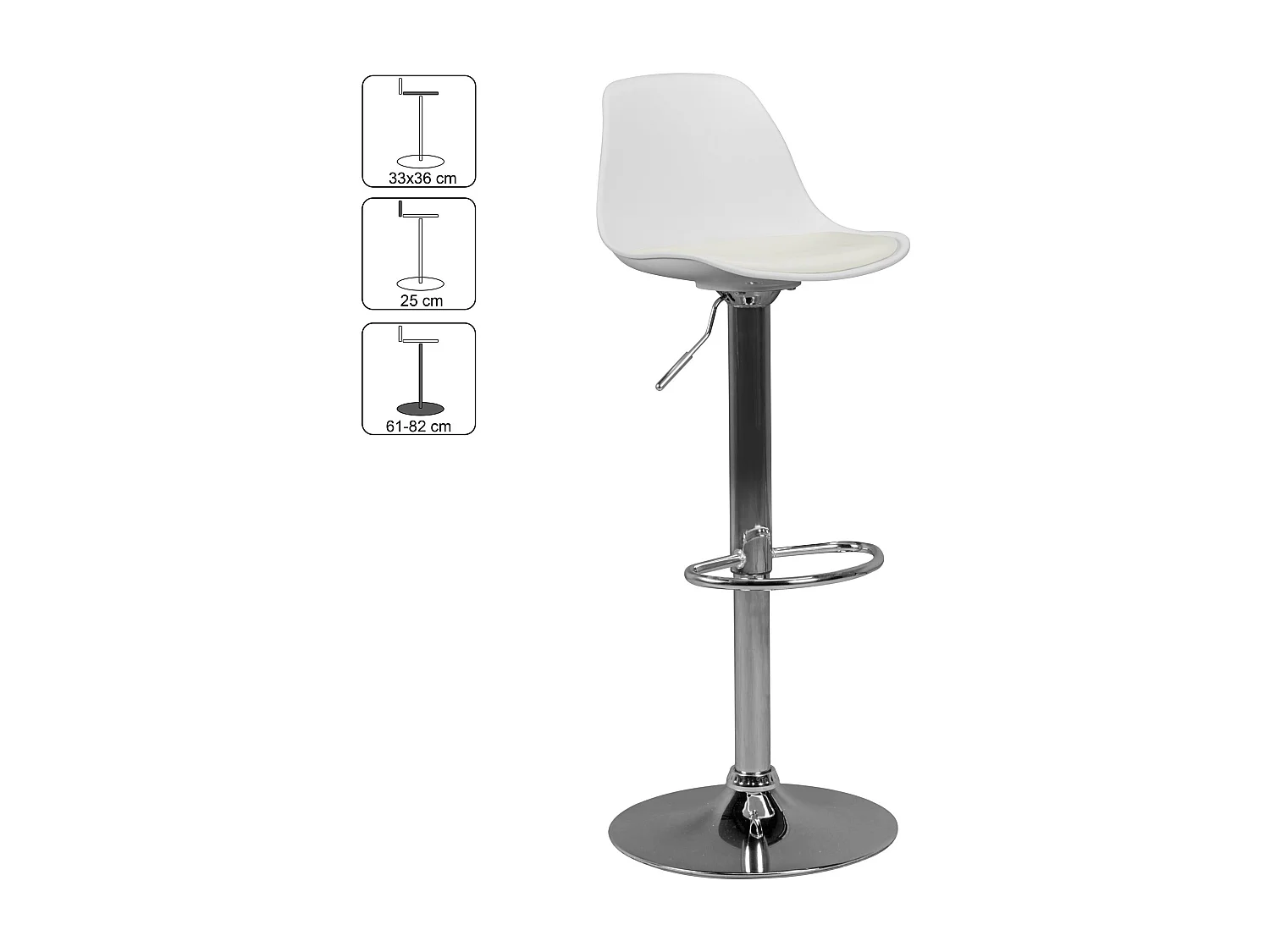 KORSIKA, Barhocker Kunstleder Weiß, Hocker Sitzhocker