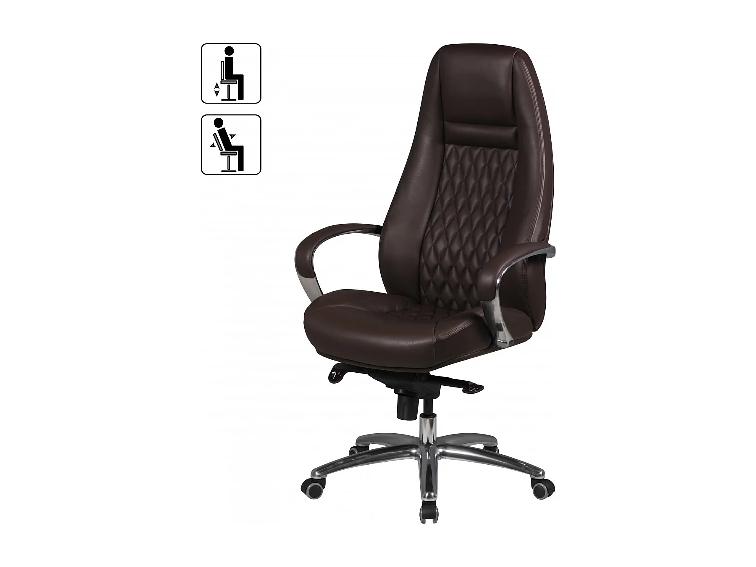Bürostuhl AUSTIN Echt-Leder Braun Schreibtischstuhl 120