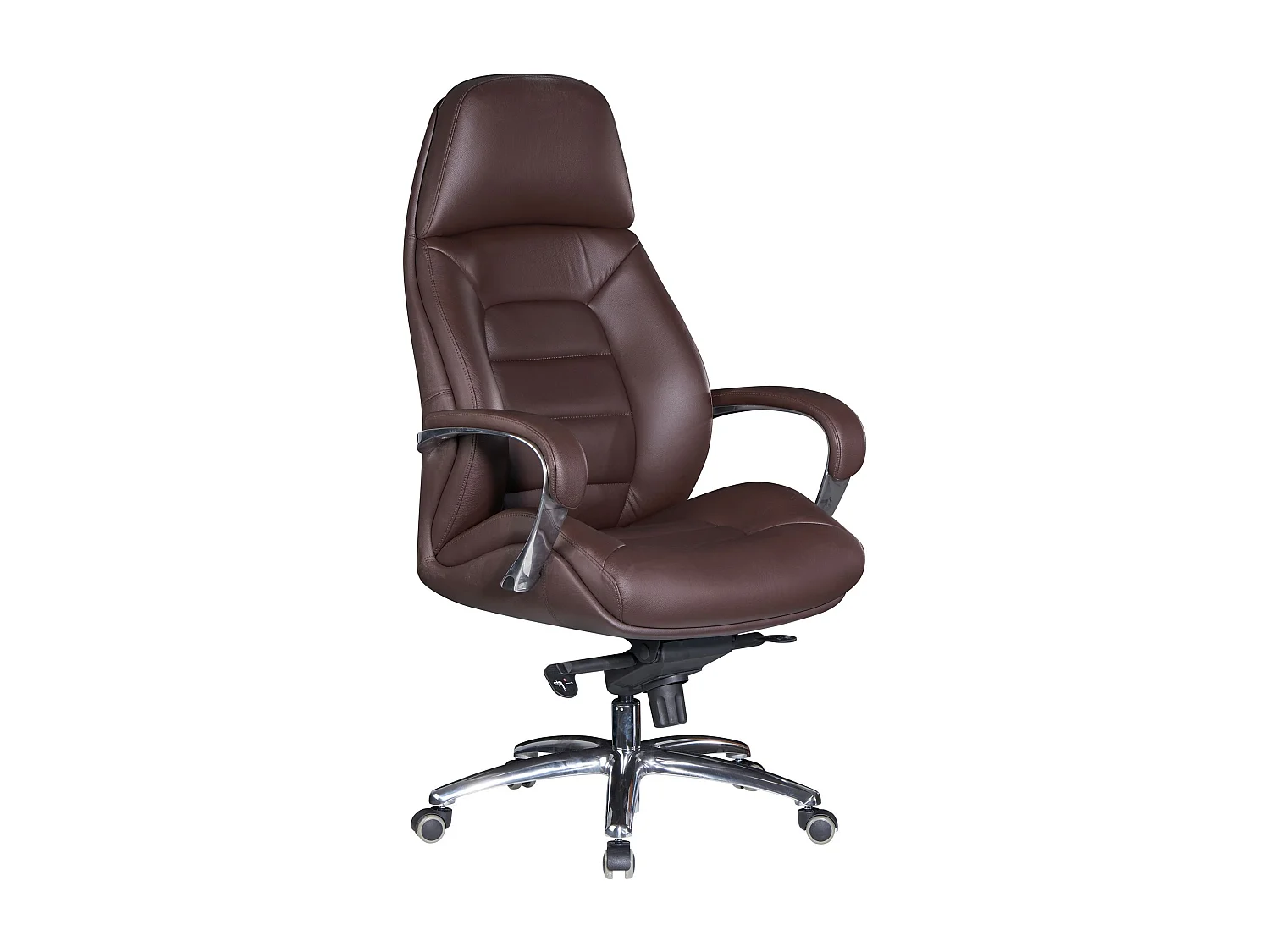 Designer Bürostuhl Bezug Echtleder Braun