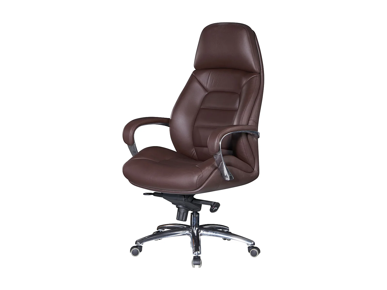 Designer Bürostuhl Bezug Echtleder Braun