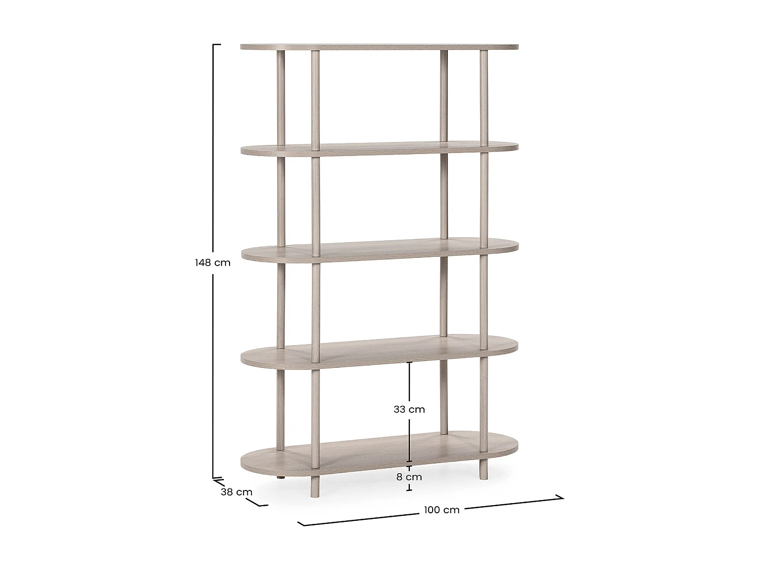 Etagère Montana avec 5 étagères effet Chêne