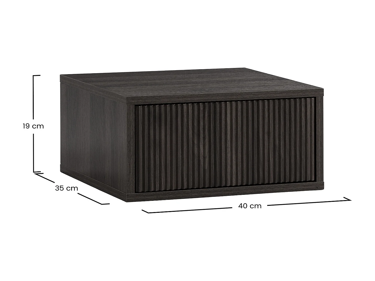 Table de chevet flottante Florida 1 tiroir effet Noyer