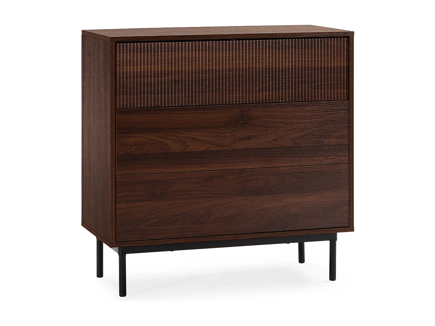 Commode Florida 3 tiroirs effet Noyer
