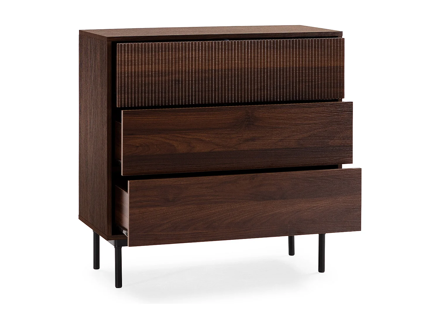 Commode Florida 3 tiroirs effet Noyer