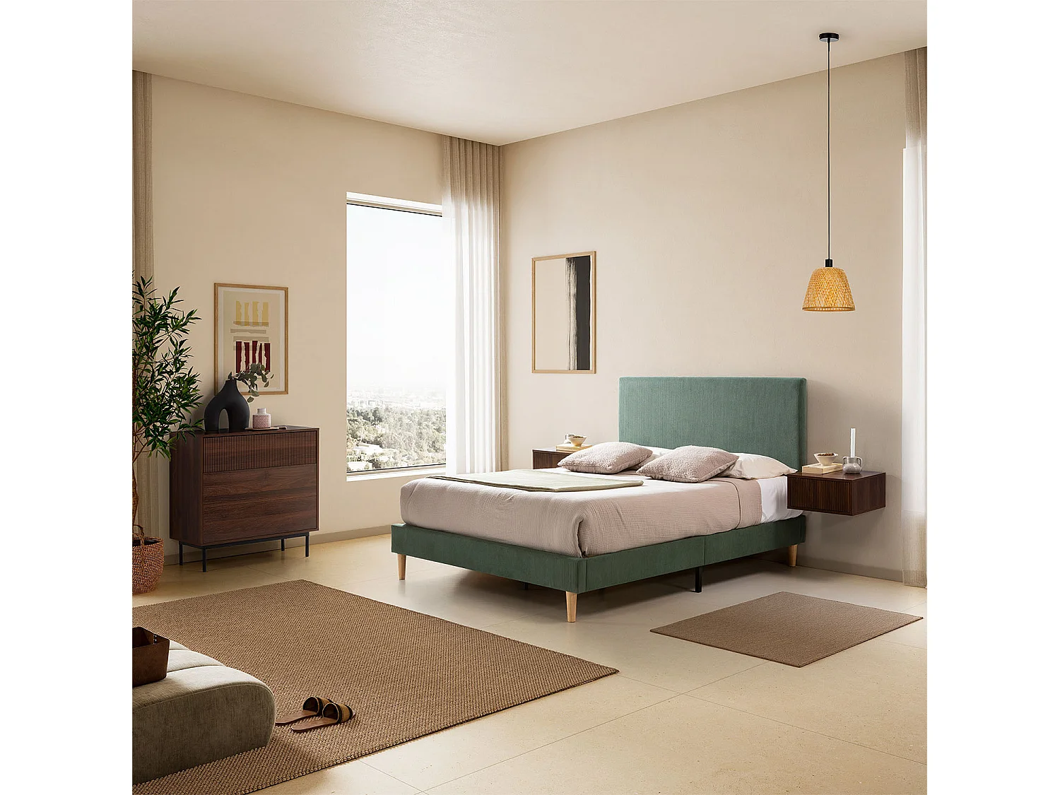 Commode Florida 3 tiroirs effet Noyer