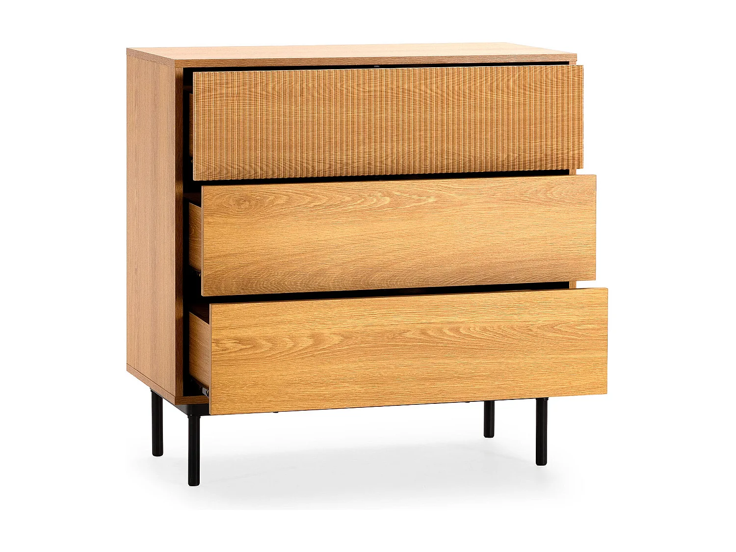 Commode Florida 3 tiroirs effet Chêne