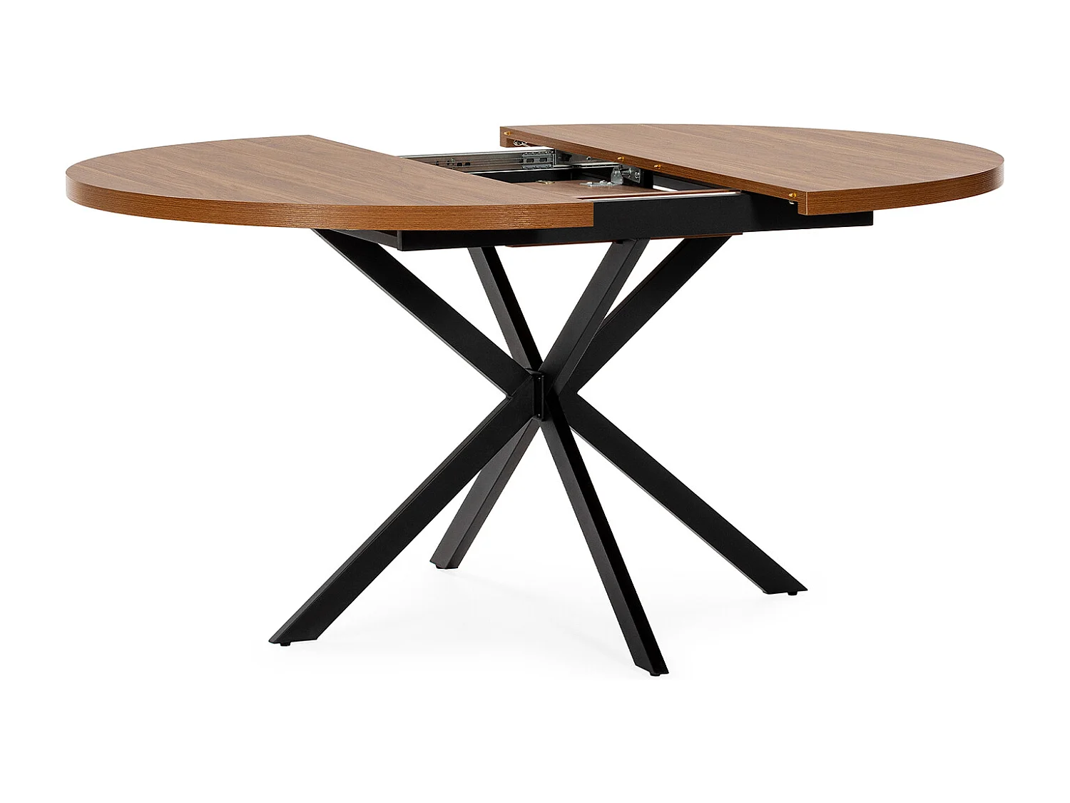 Table ronde extensible Murano effet Noyer, 120-160 cm