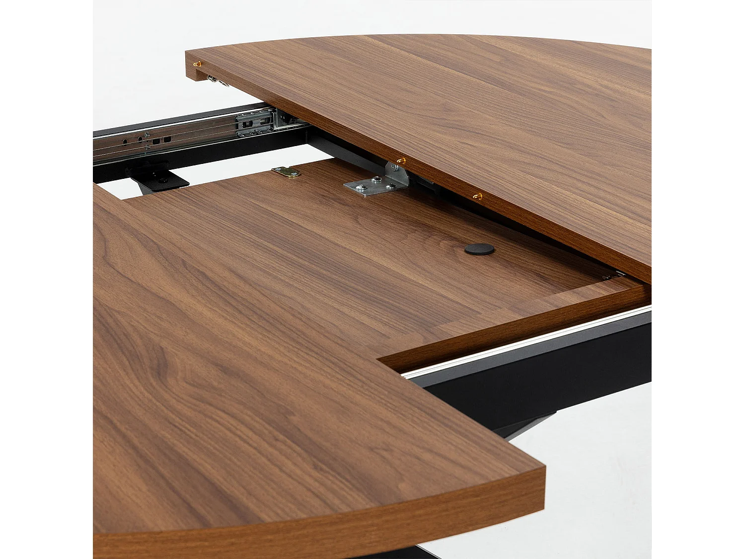 Table ronde extensible Murano effet Noyer, 120-160 cm