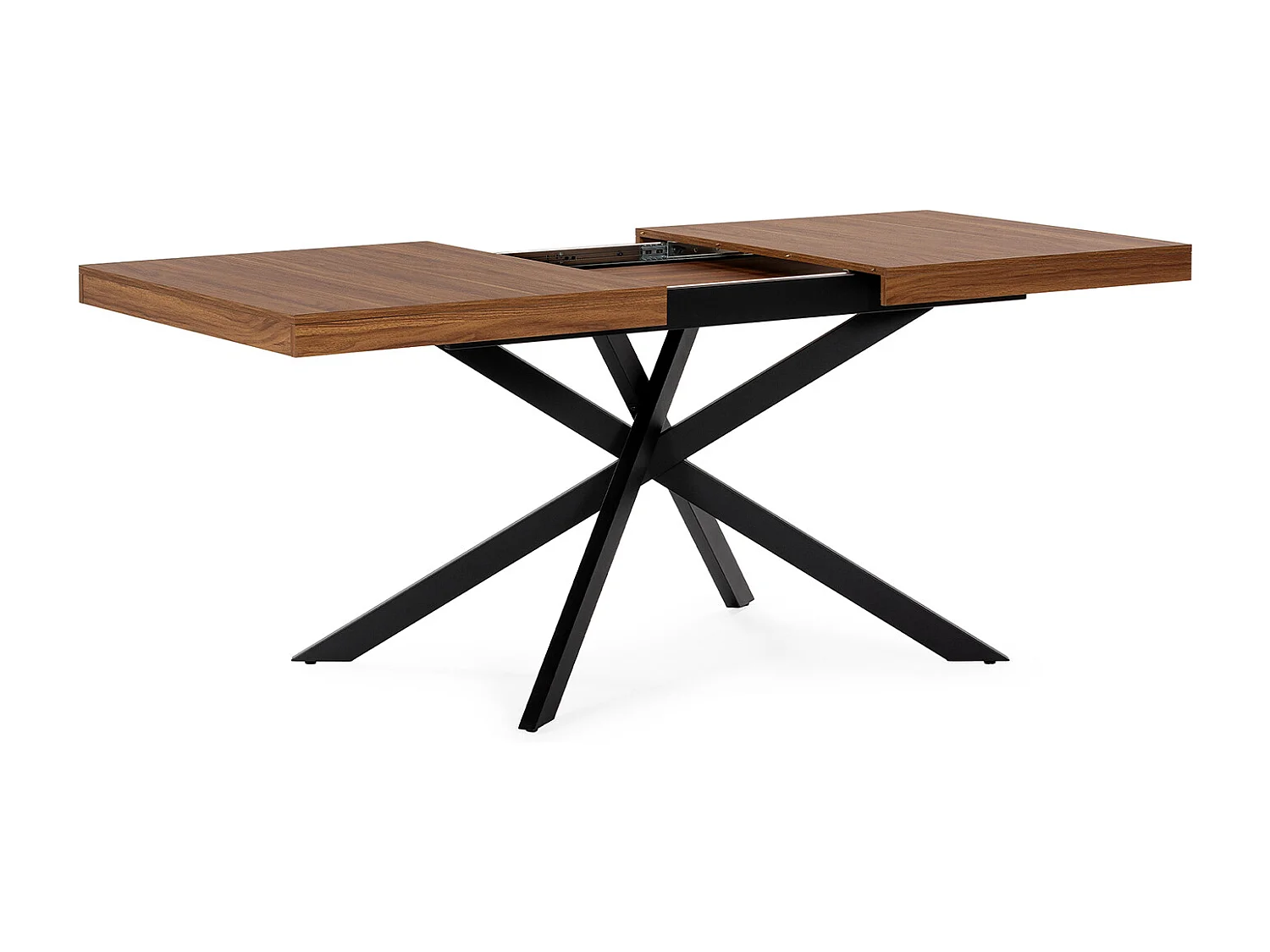 Table de salle à manger extensible Palermo effet Noyer, 140-180 cm