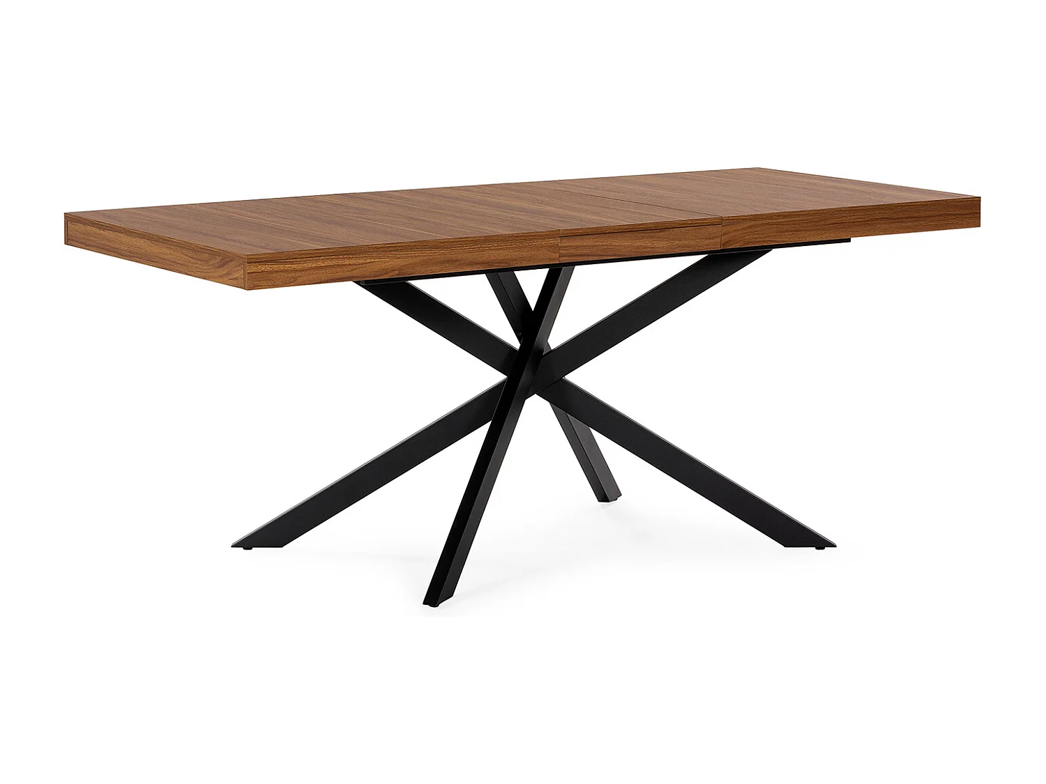 Table de salle à manger extensible Palermo effet Noyer, 140-180 cm