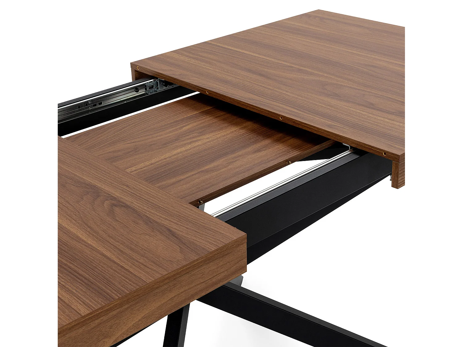 Table de salle à manger extensible Palermo effet Noyer, 140-180 cm
