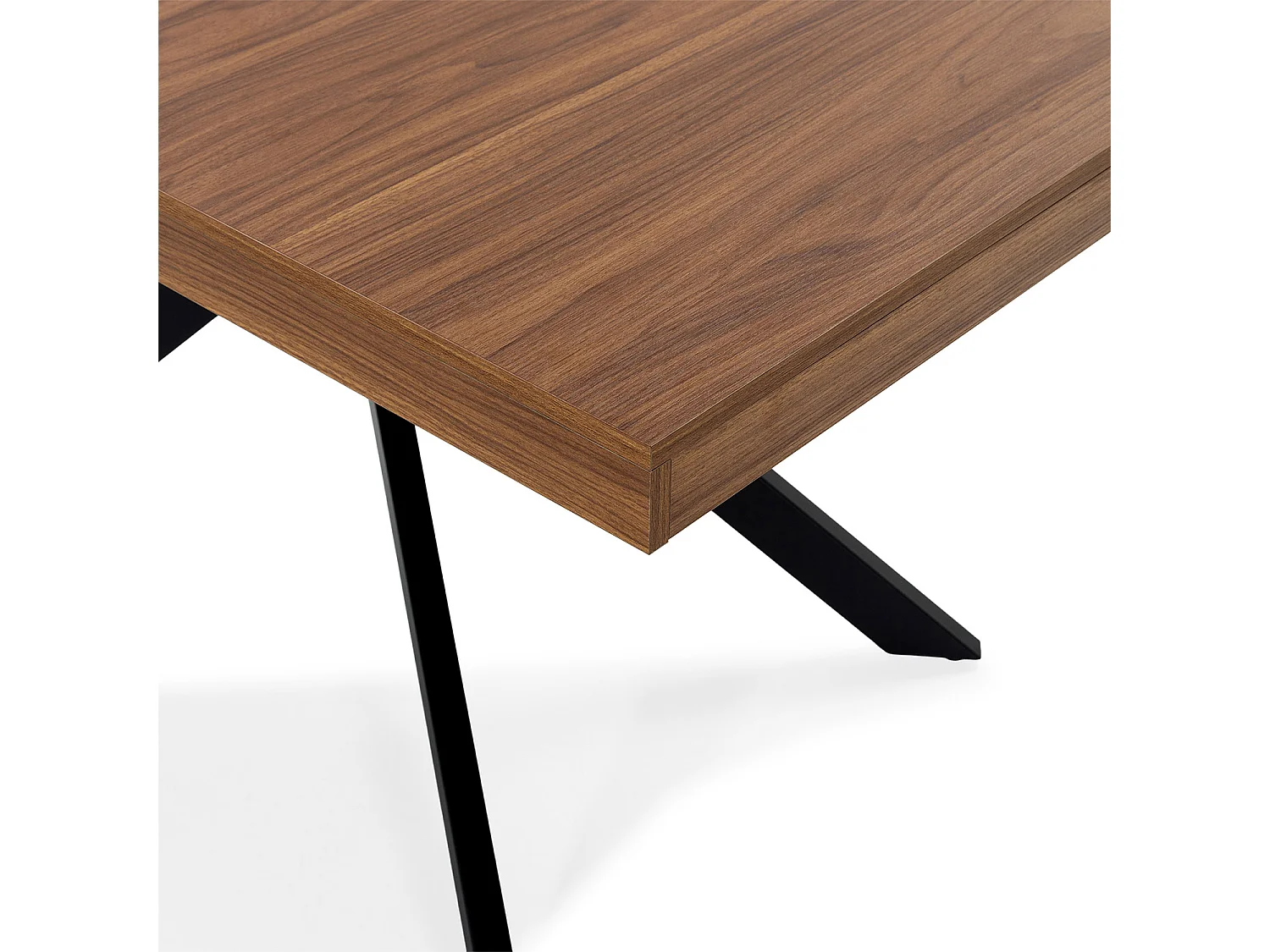 Table de salle à manger extensible Palermo effet Noyer, 140-180 cm