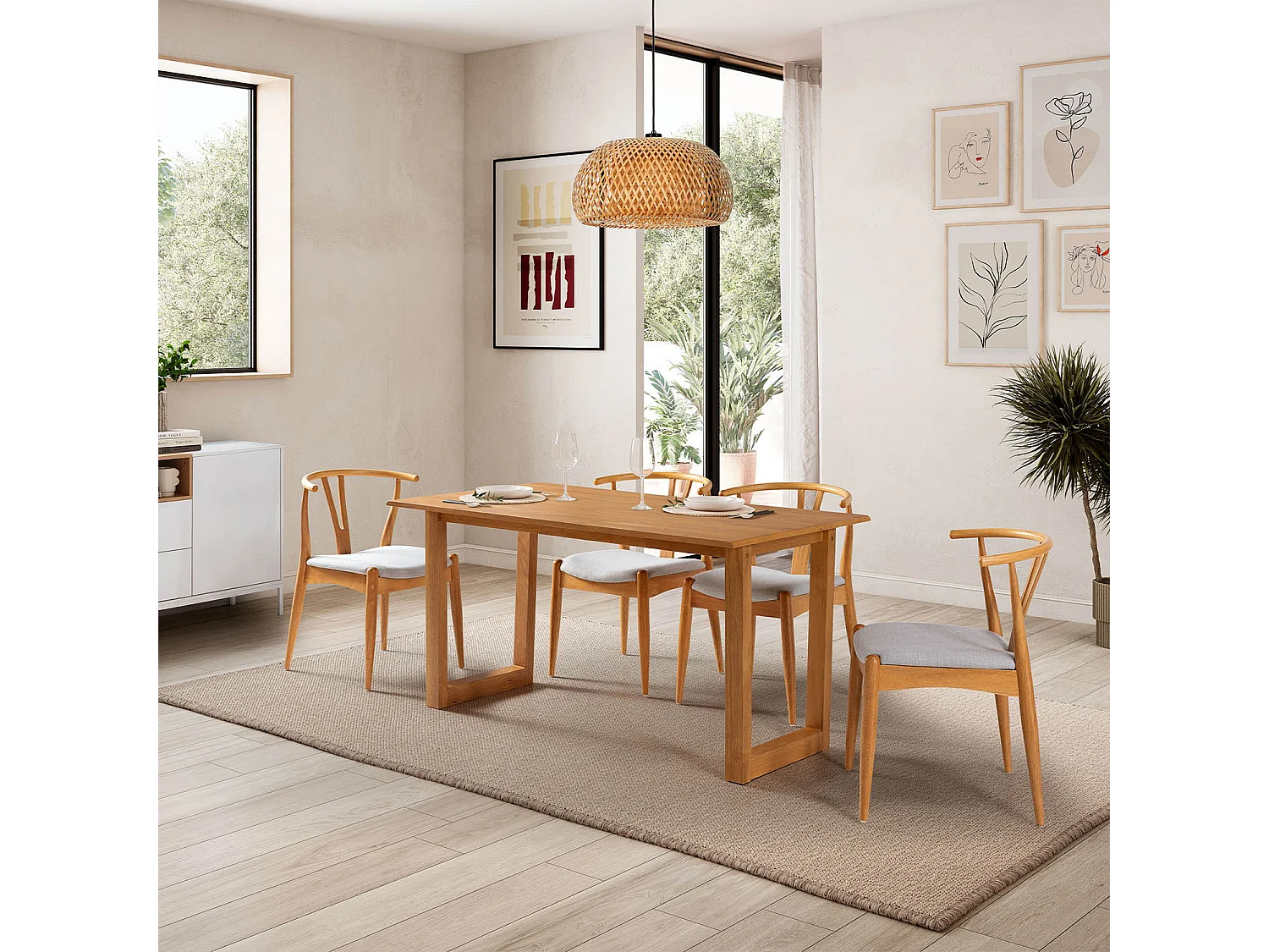 Mesa de comedor Chipre color Roble 140 cm