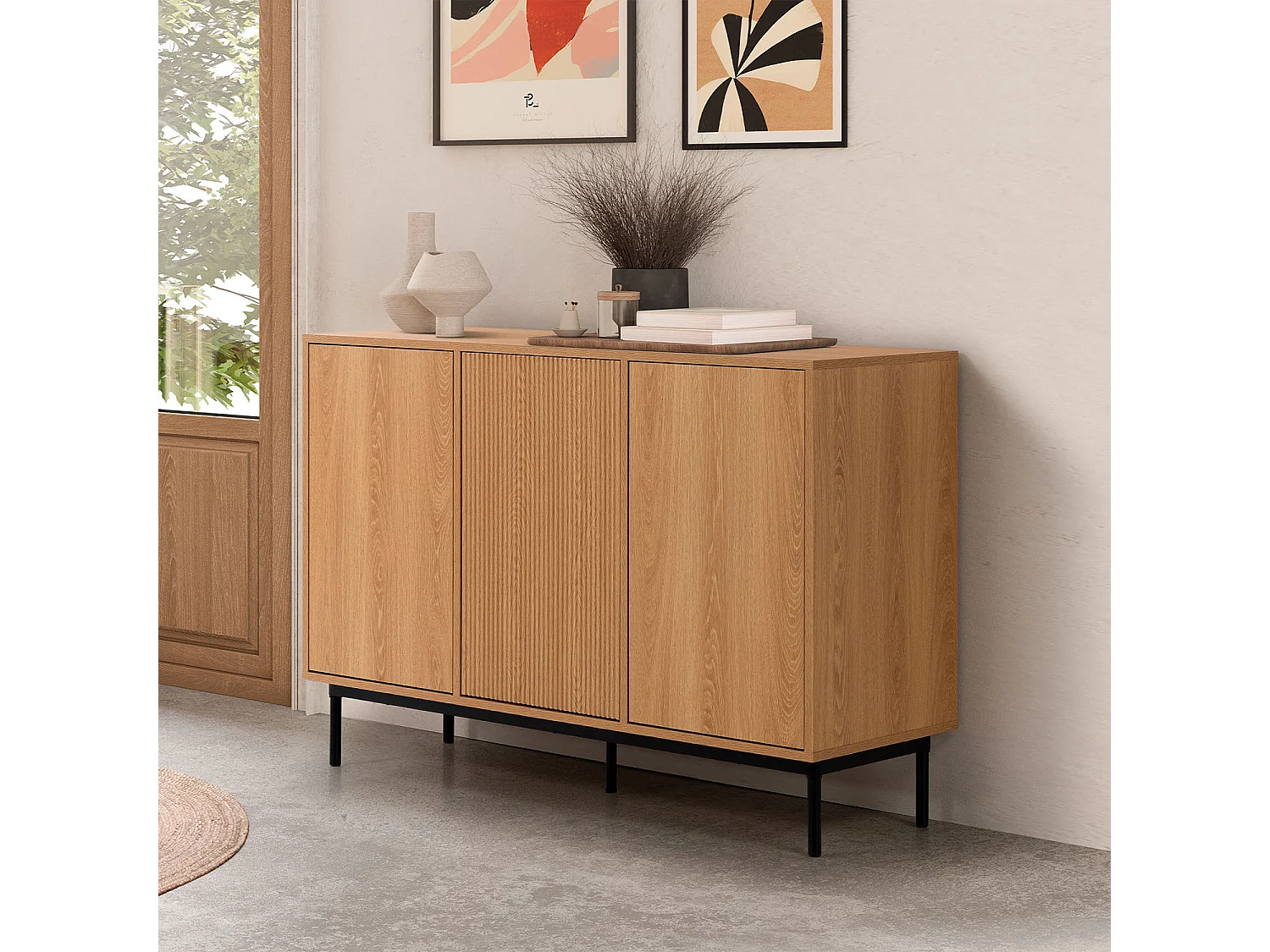 Sideboard Florida 3 türen Eiche-Optik