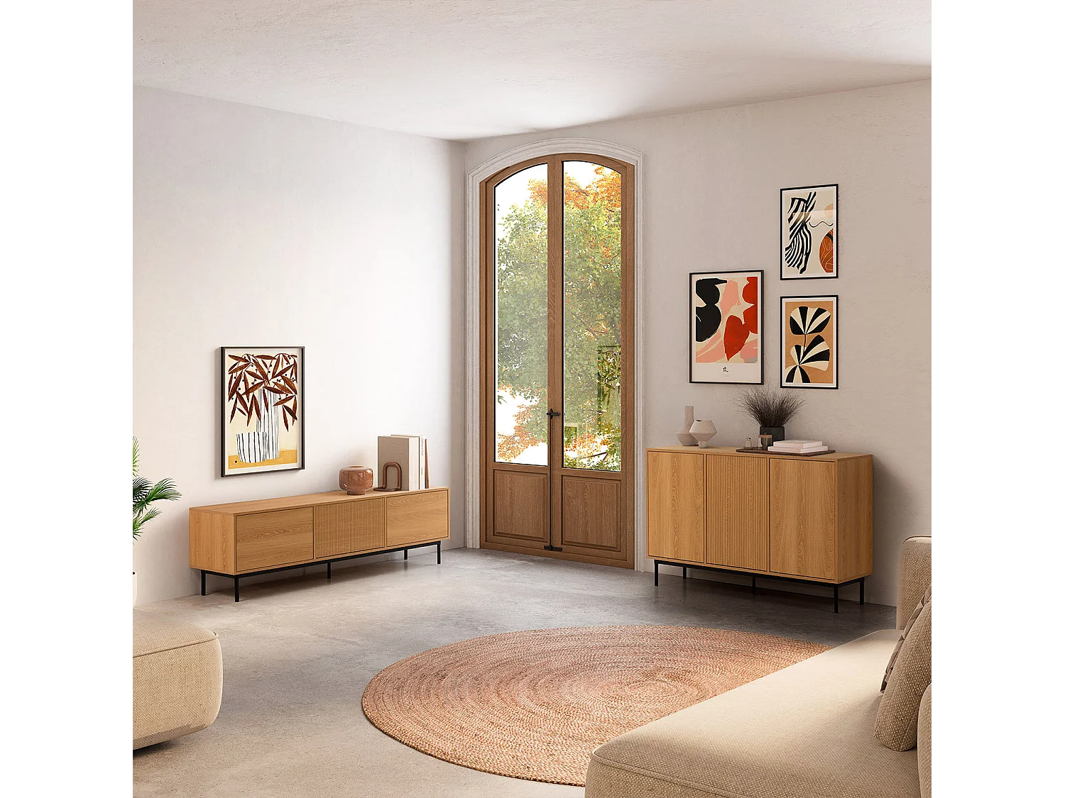 Sideboard Florida 3 türen Eiche-Optik