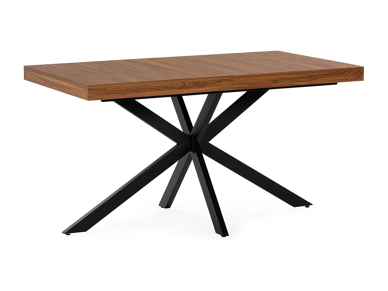 Table de salle à manger extensible Genova effet Noyer, 140-180 cm