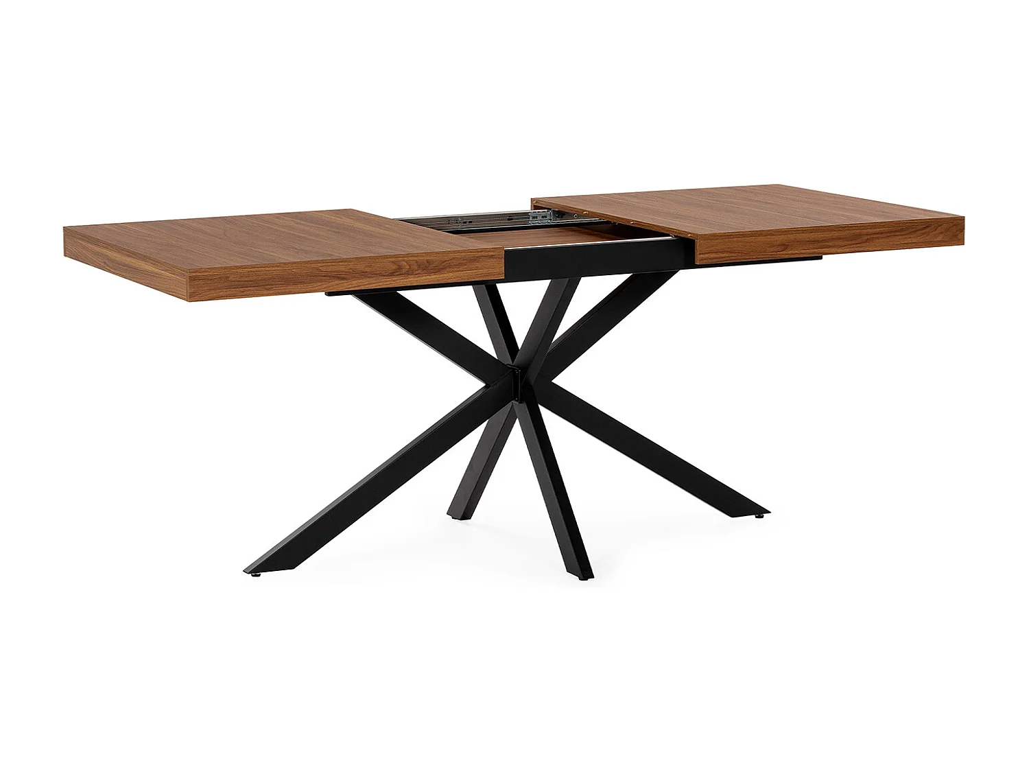Table de salle à manger extensible Genova effet Noyer, 140-180 cm