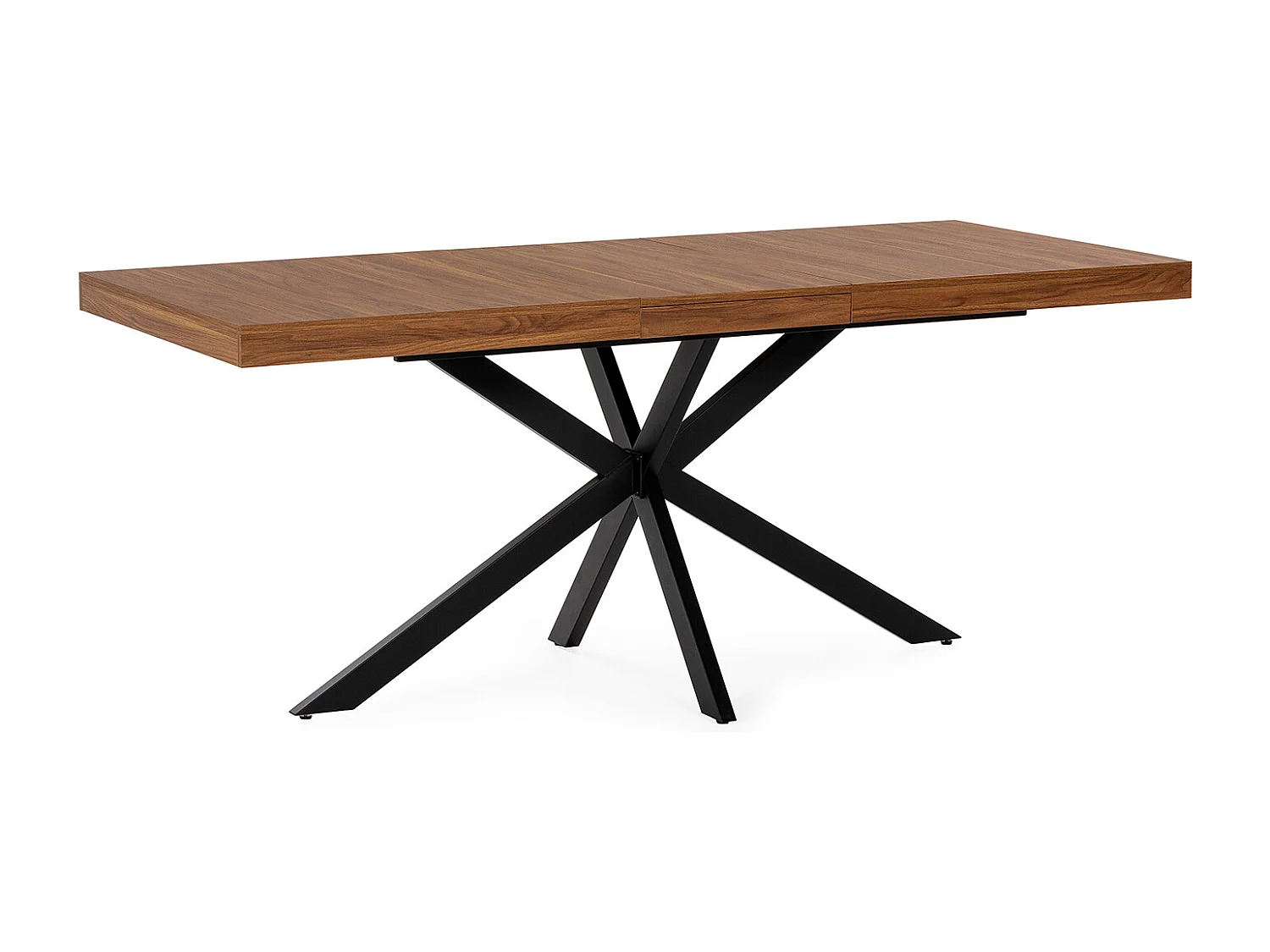Table de salle à manger extensible Genova effet Noyer, 140-180 cm