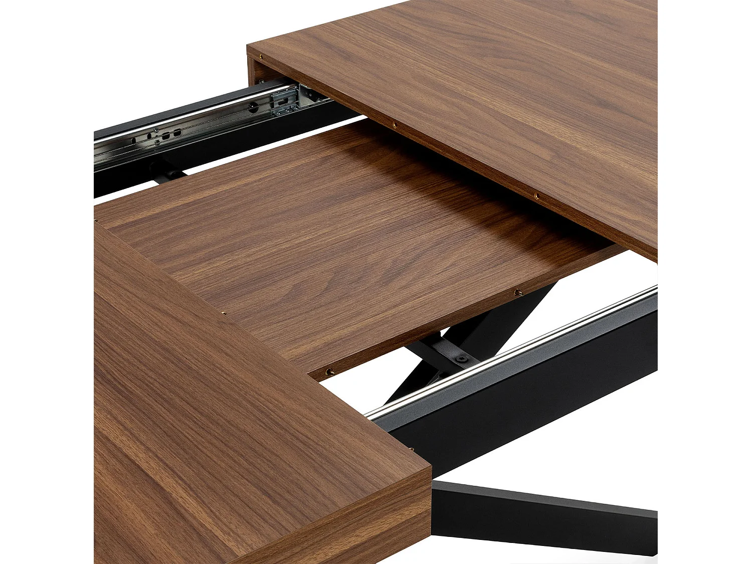 Table de salle à manger extensible Genova effet Noyer, 140-180 cm