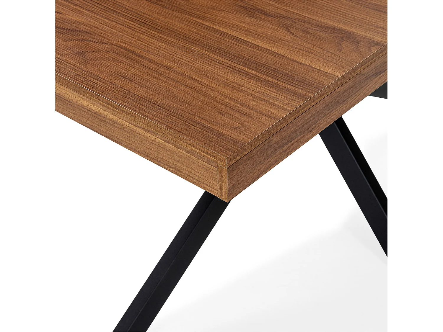 Table de salle à manger extensible Genova effet Noyer, 140-180 cm