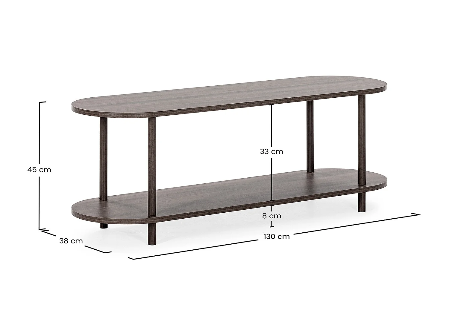 Mueble tv Montana 2 estantes efecto Nogal