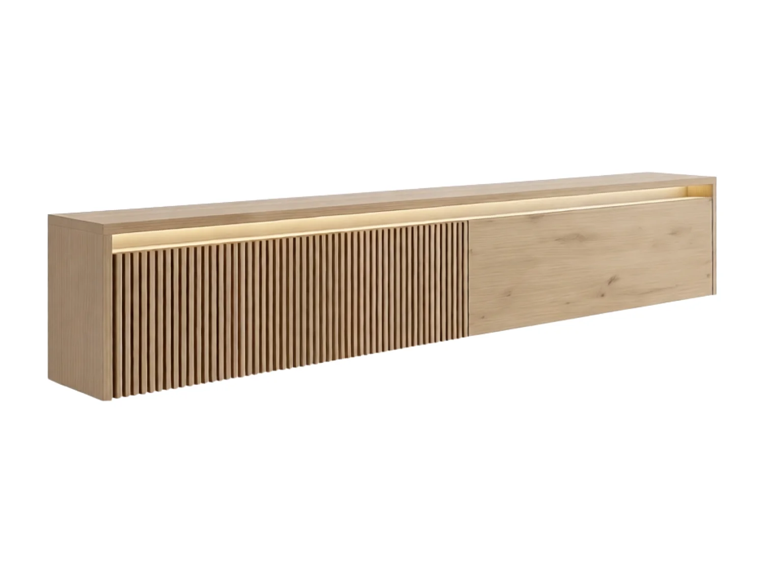 Geriffelter hängender tv-schrank - 170x34x33 cm - eiche artisan - LUMI IV