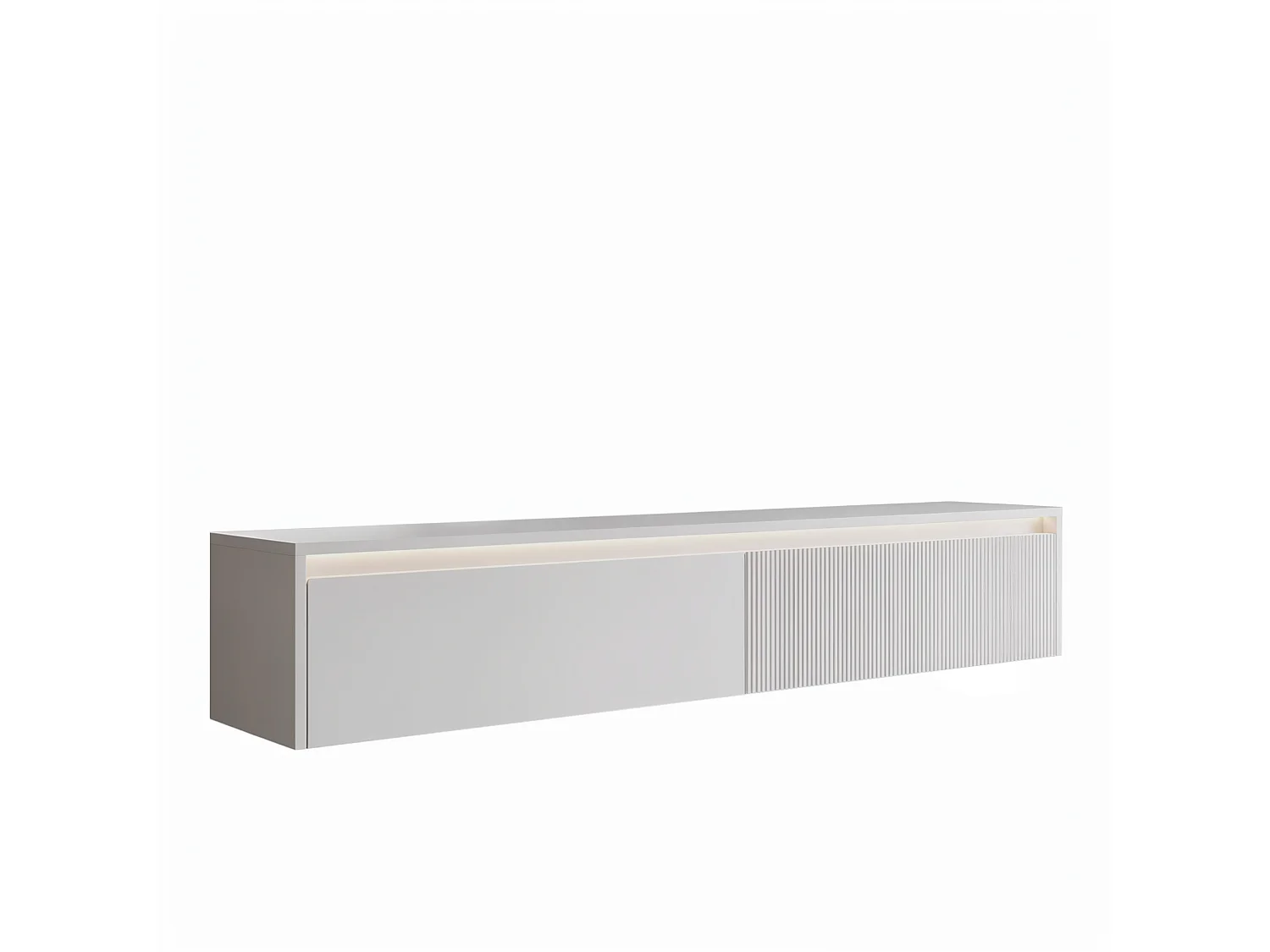 Geriffelter hängender tv-schrank - 170x34x33 cm - kaschmir - LUMI IV
