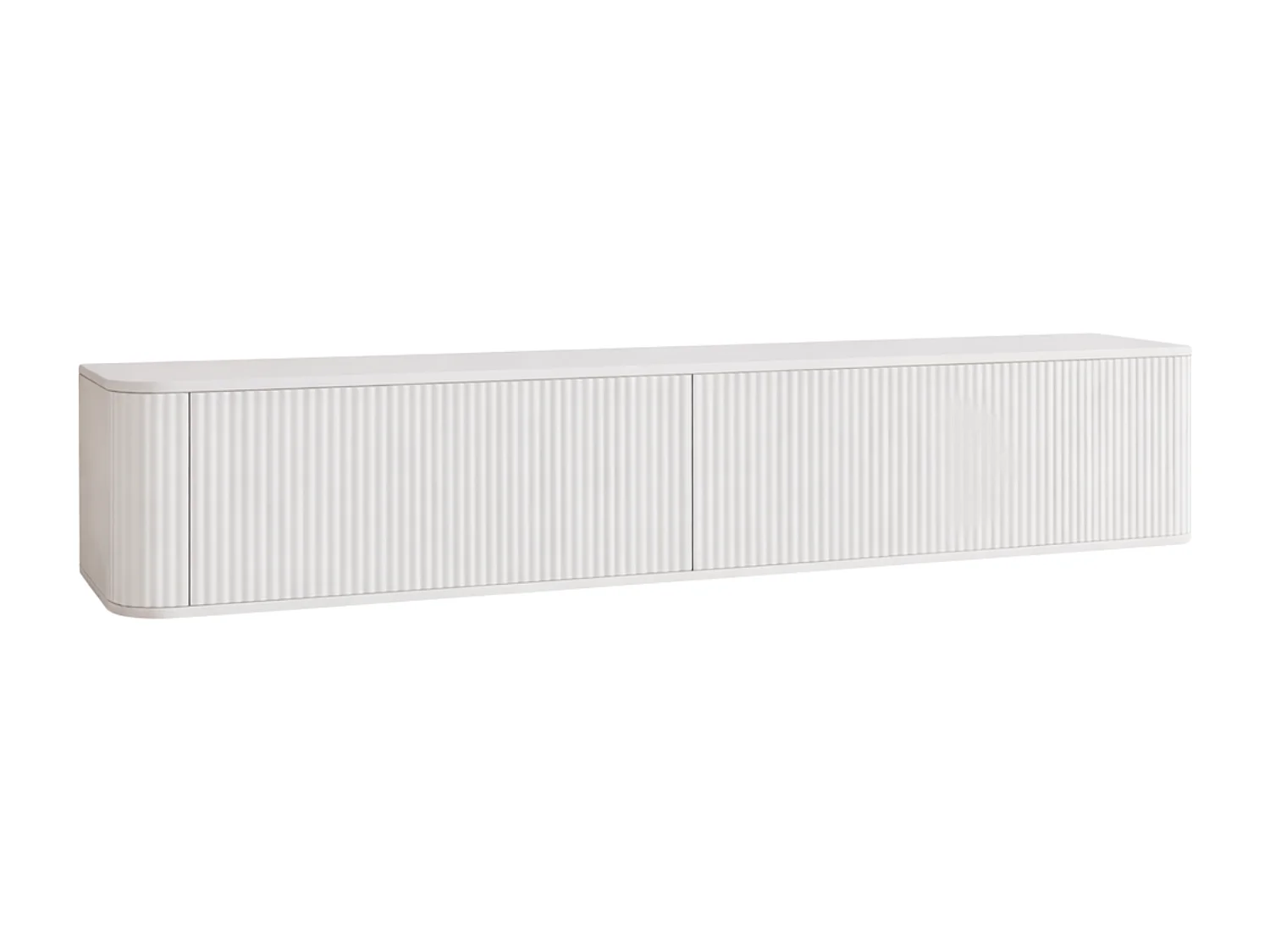 Geriffelter hängender TV-Schrank, 170x34x33 cm, Weiß Matt DALIA