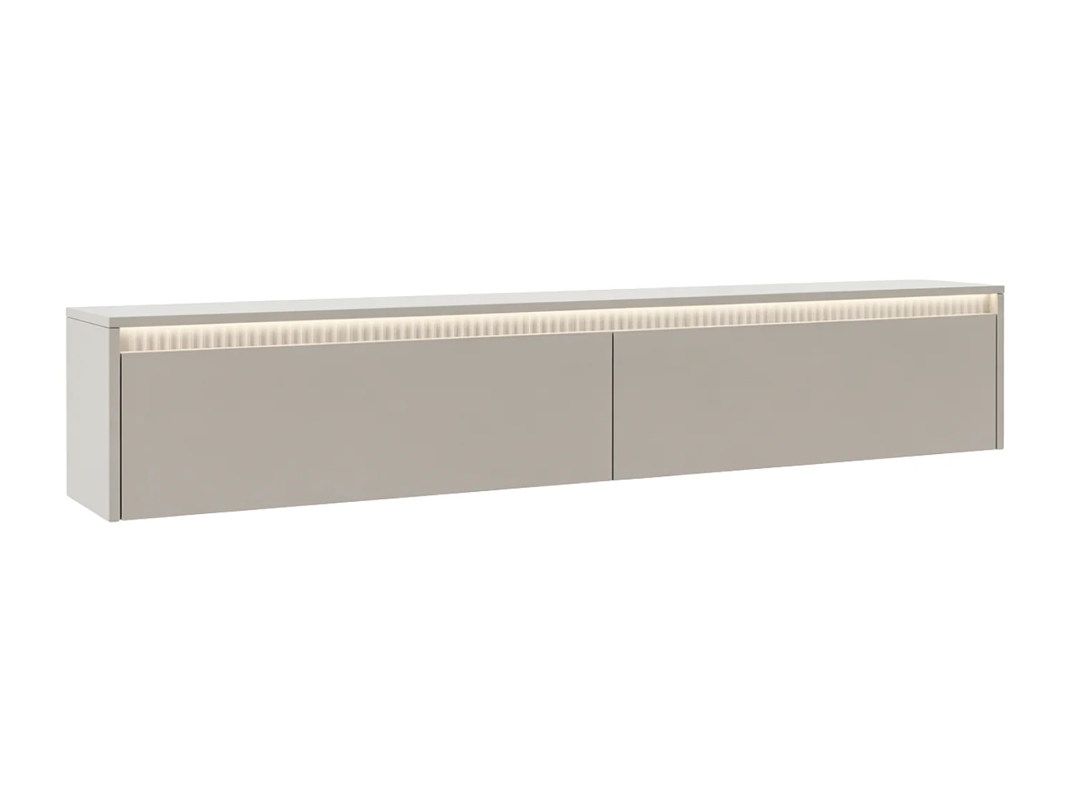 Geriffelter hängender tv-schrank - 170x34x33 cm - kaschmir - LUMI II