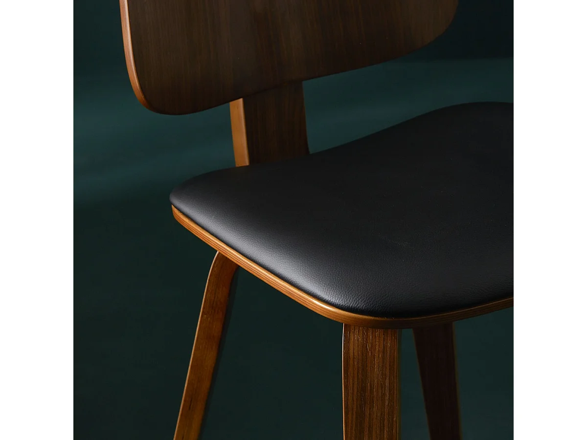 Set van 2 stoelen in zwart vinyl H80,5 cm - BRAND