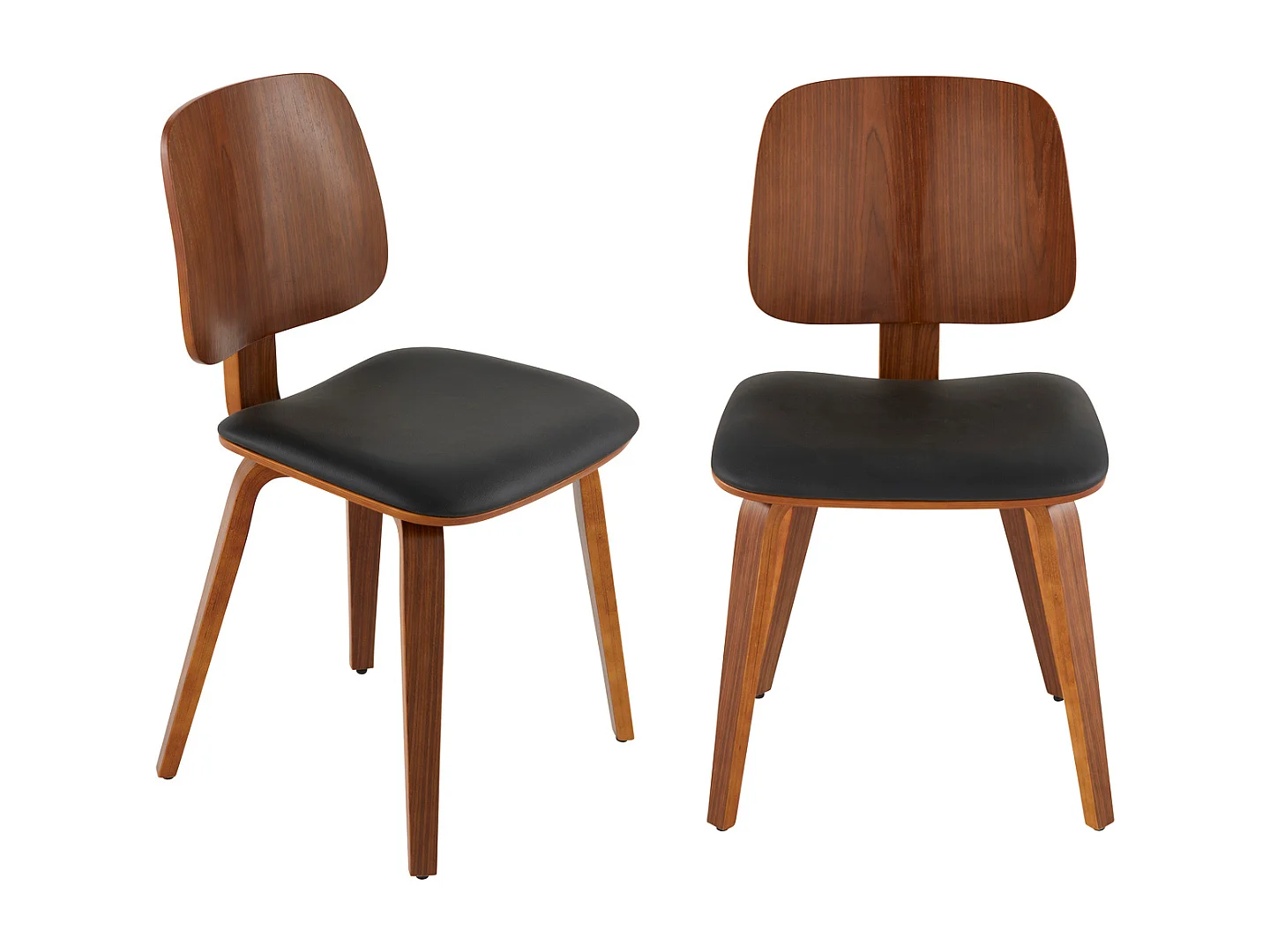 Set van 2 stoelen in zwart vinyl H80,5 cm - BRAND