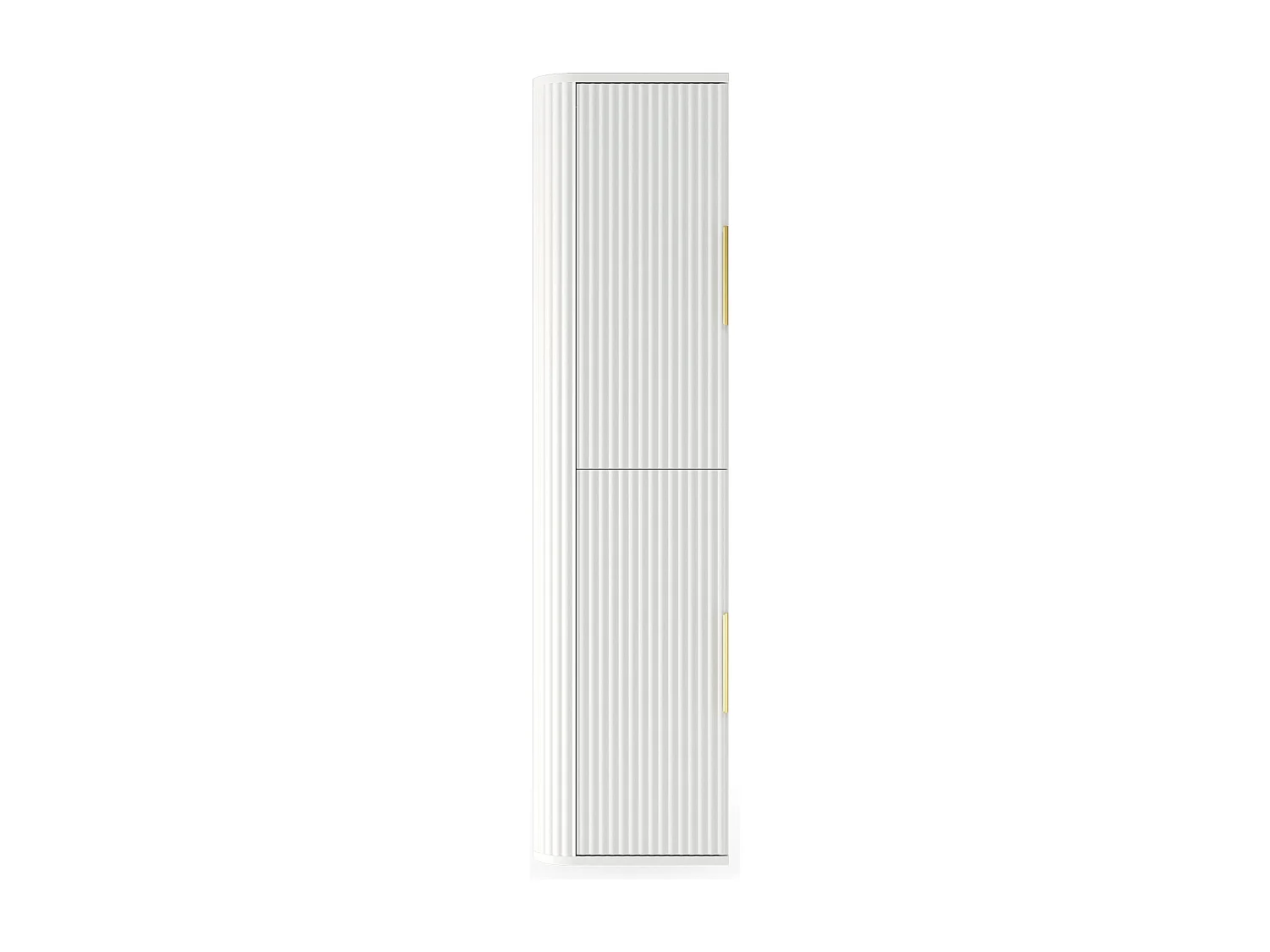 Armoire de salle de bain haute - rainurée - suspendue - 40 cm - blanc - RIVELA