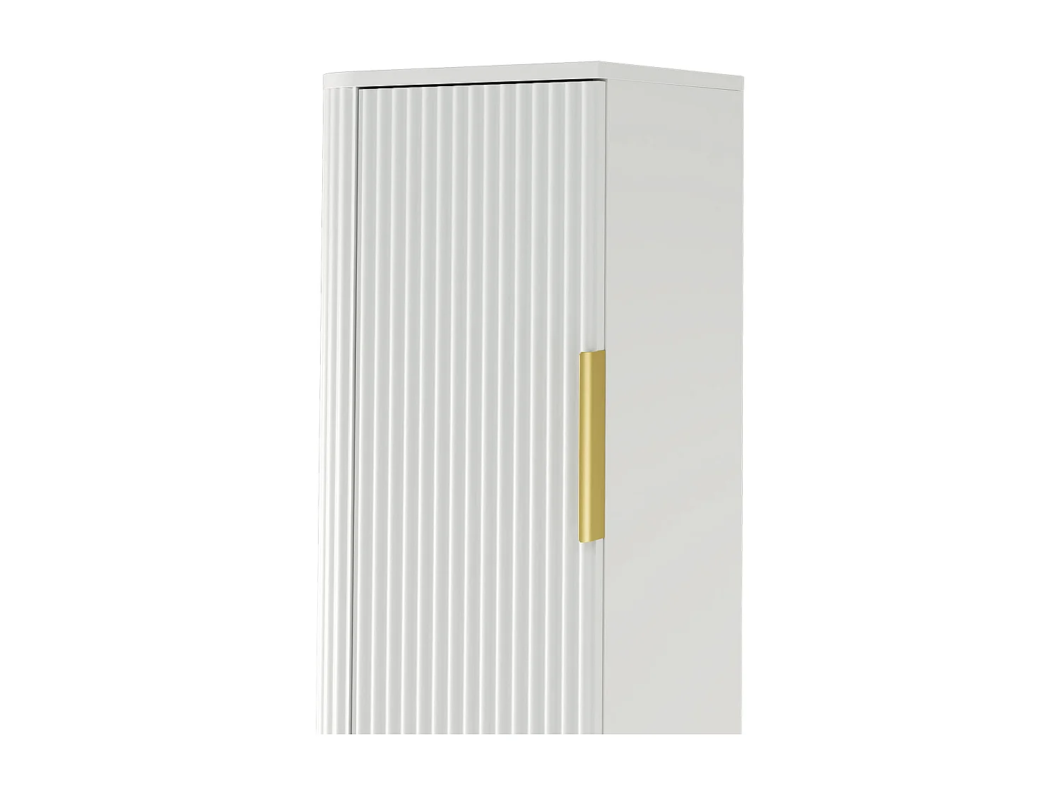 Armoire de salle de bain haute - rainurée - suspendue - 40 cm - blanc - RIVELA