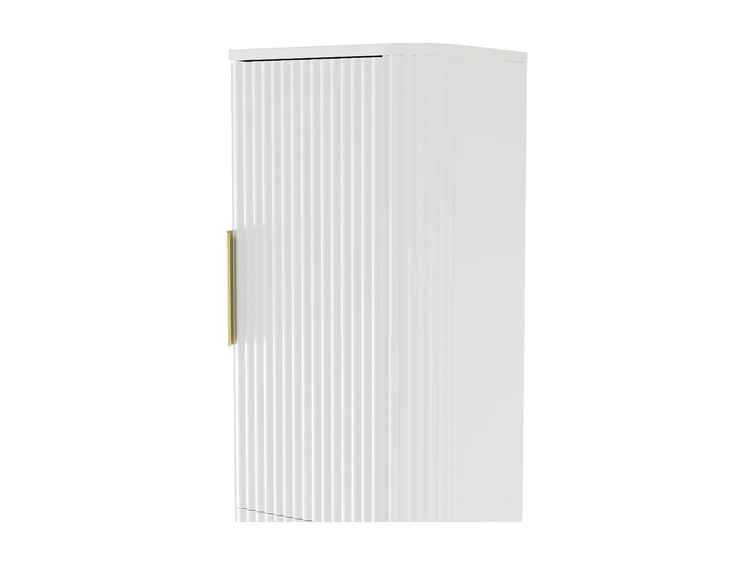 Armoire de salle de bain haute - rainurée - suspendue - 40 cm - blanc - RIVELA